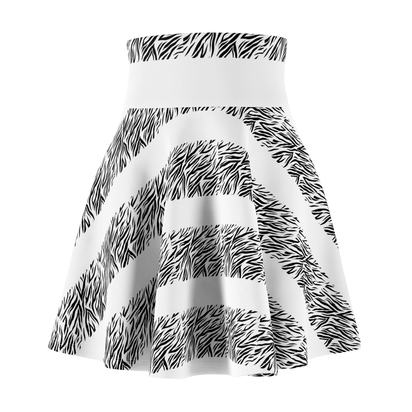 Zebra Print Women's Skater Skirt - Boho Chic Style for Spring & Summer