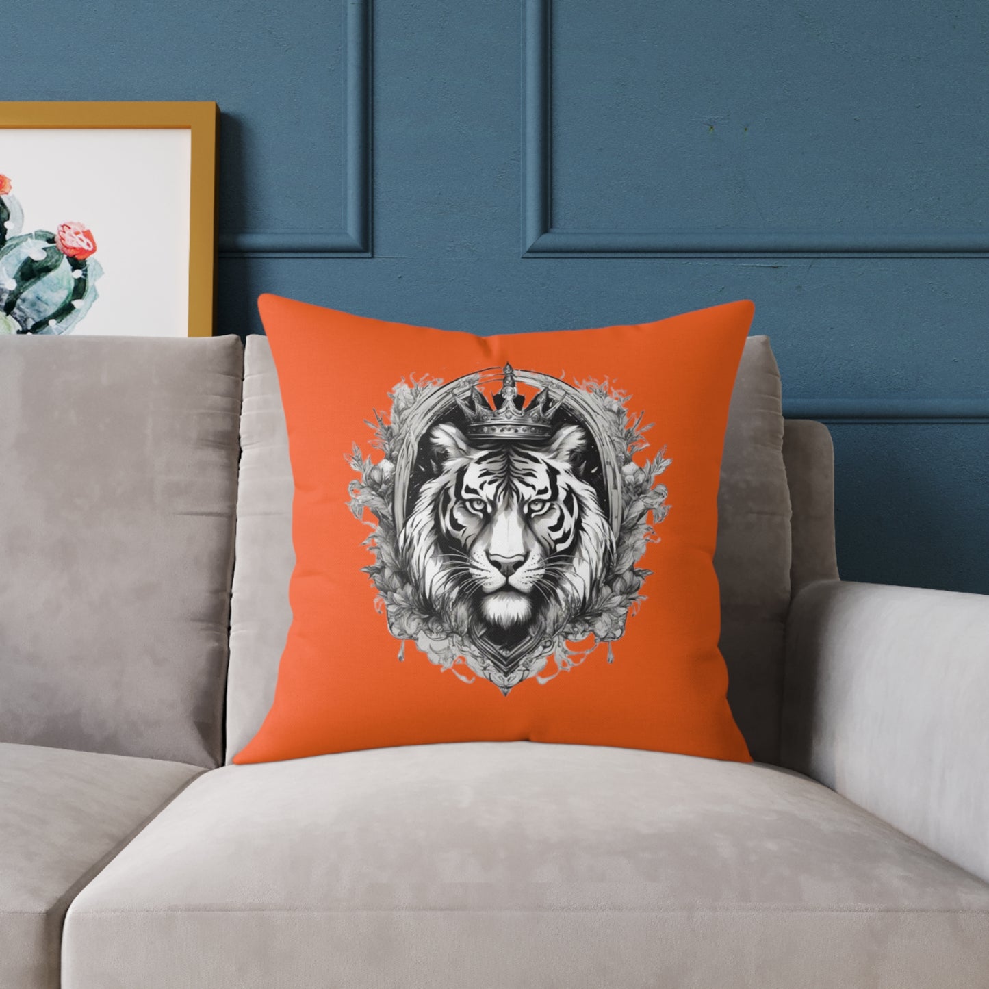 Tiger Square Poly Canvas Pillow