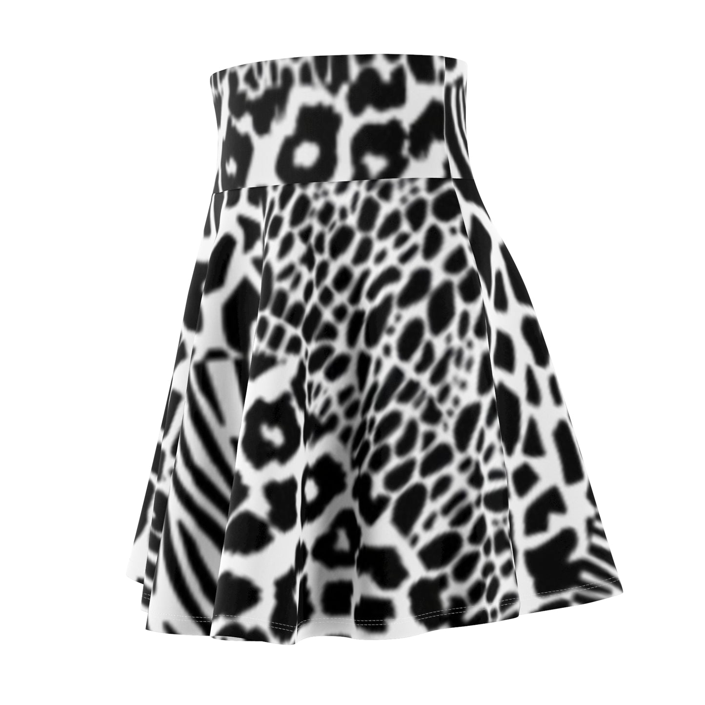 Zebra Print Women's Skater Skirt - Boho Chic Style for Spring & Summer