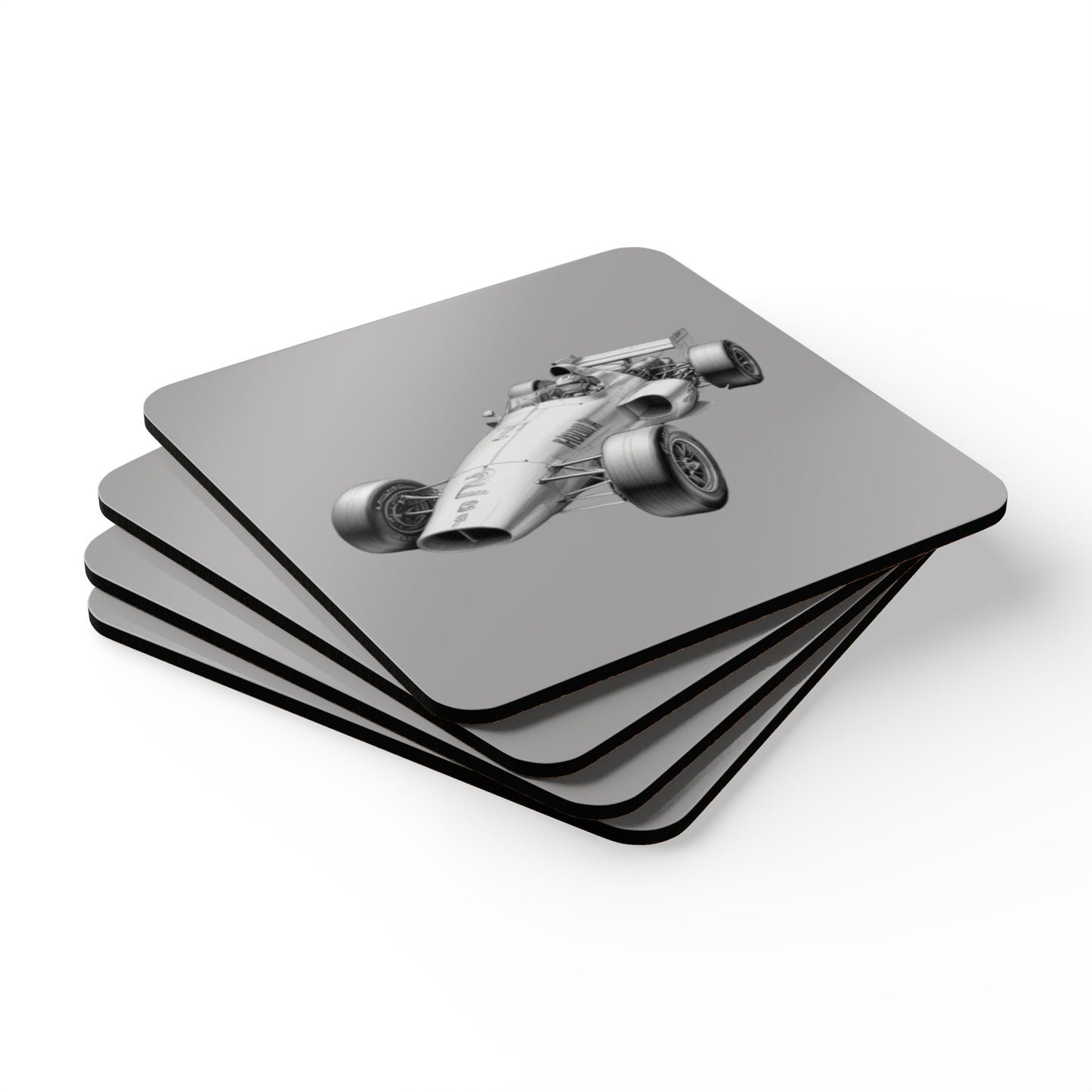Racing Car Corkwood Coaster Set