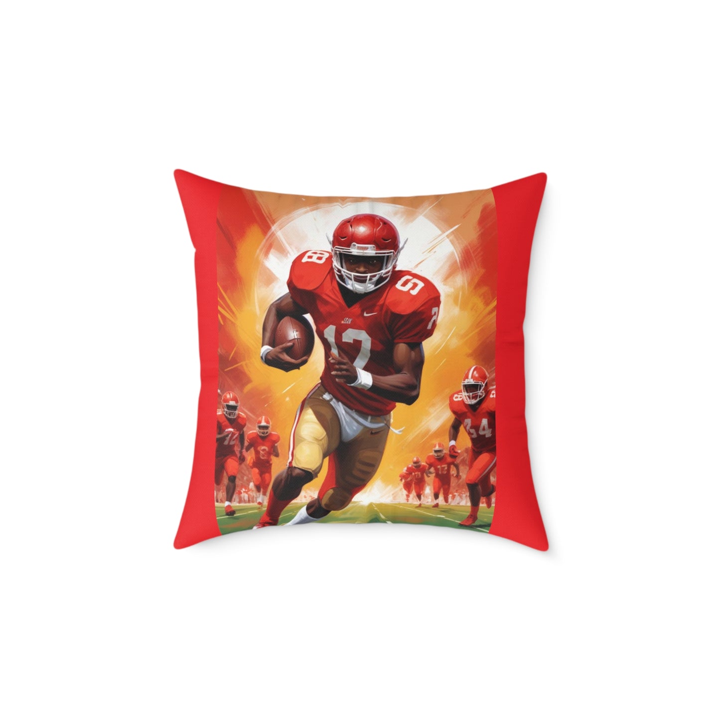 American Football Square Poly Canvas Pillow