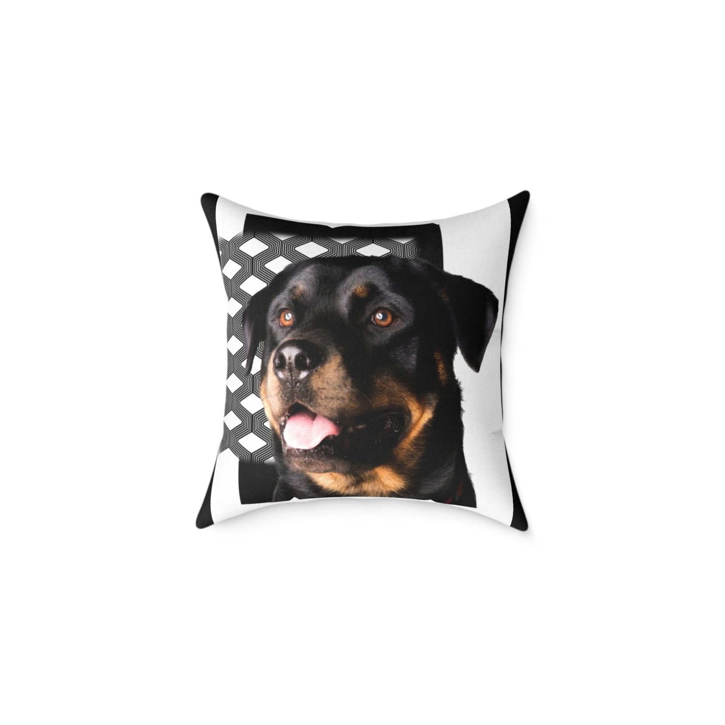 Rottweiller Square Poly Canvas Pillow