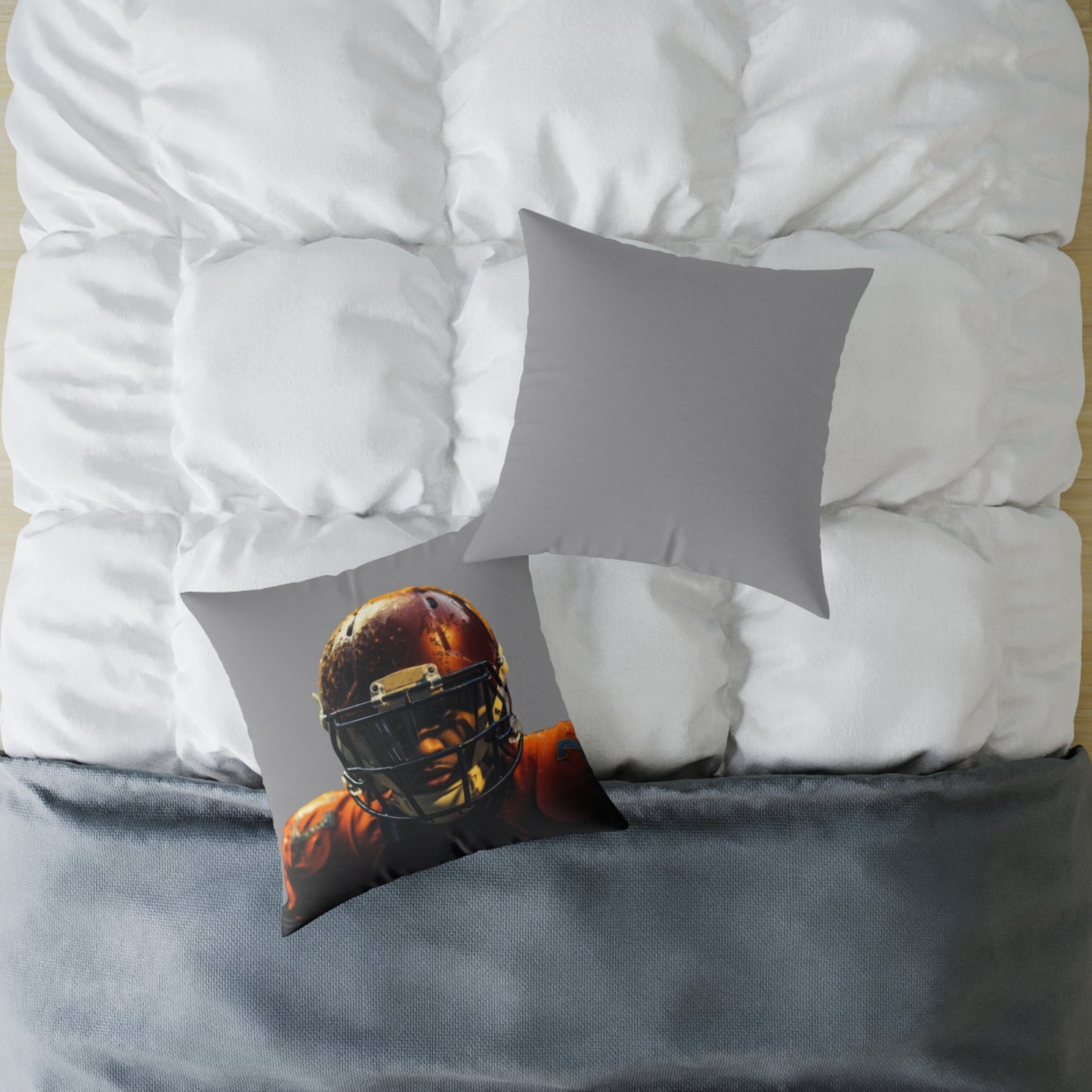 American Football Square Poly Canvas Pillow