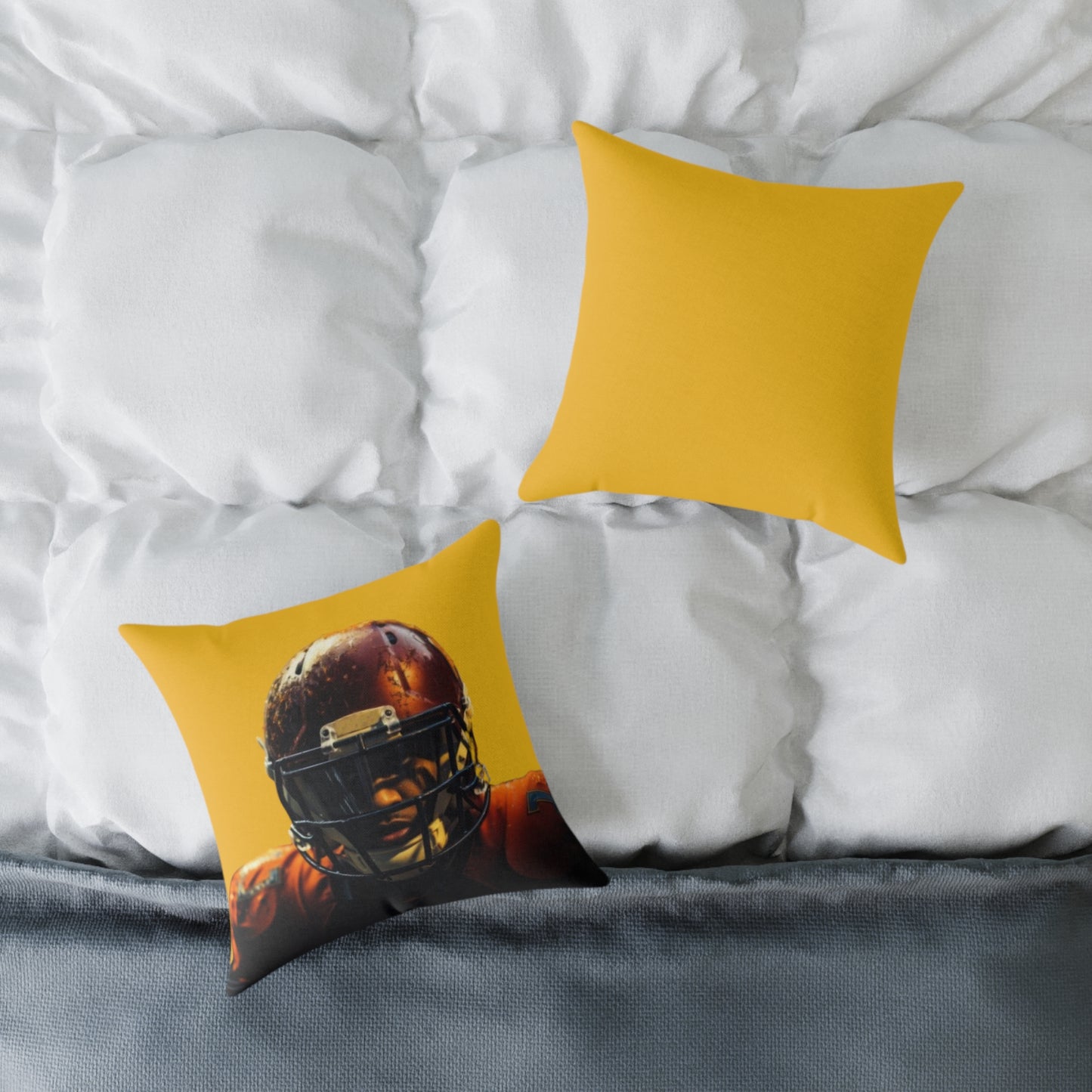 American Football Square Poly Canvas Pillow