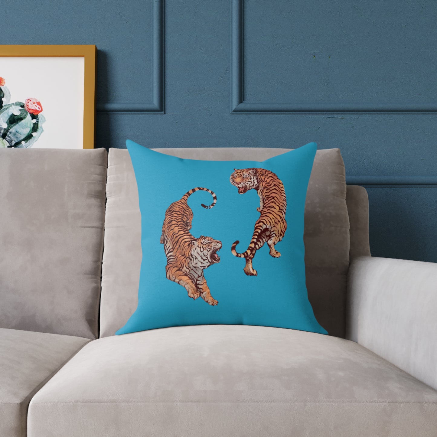 Tiger Poly Canvas Pillow