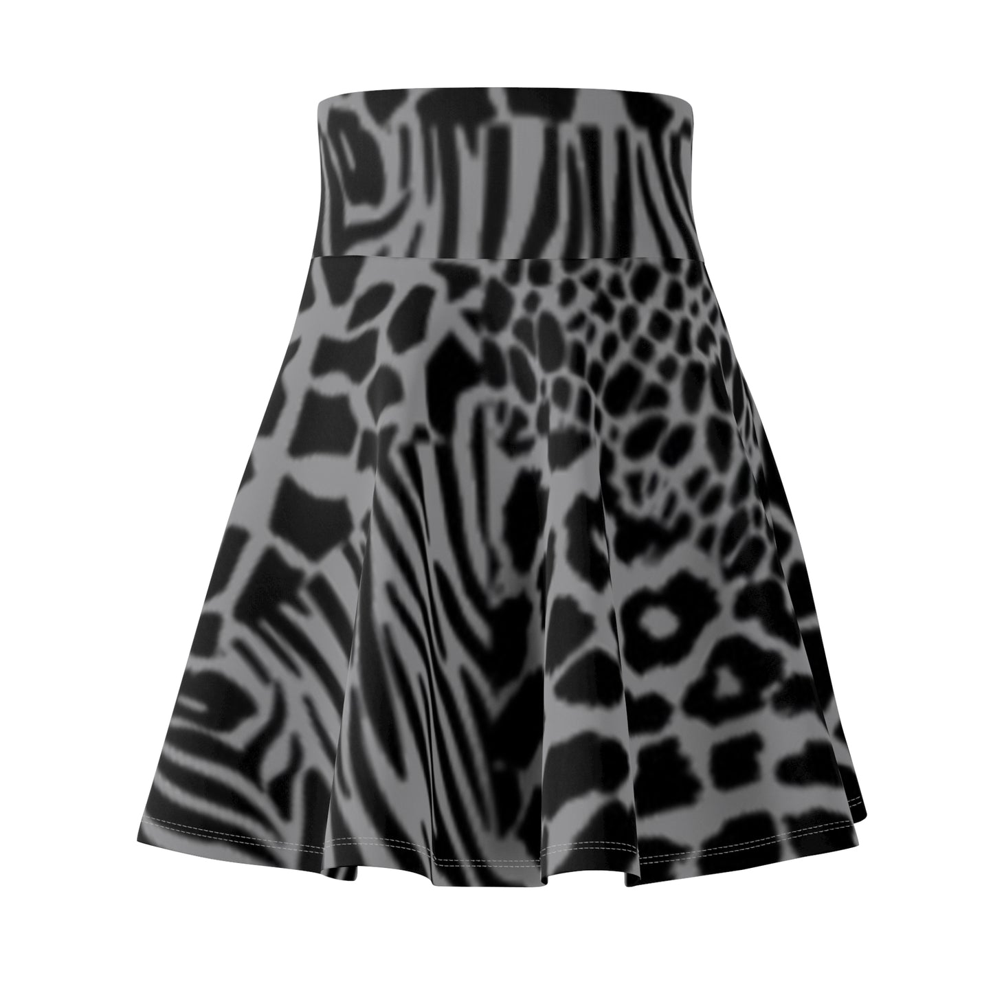 Zebra Print Women's Skater Skirt - Boho Chic Style for Spring & Summer