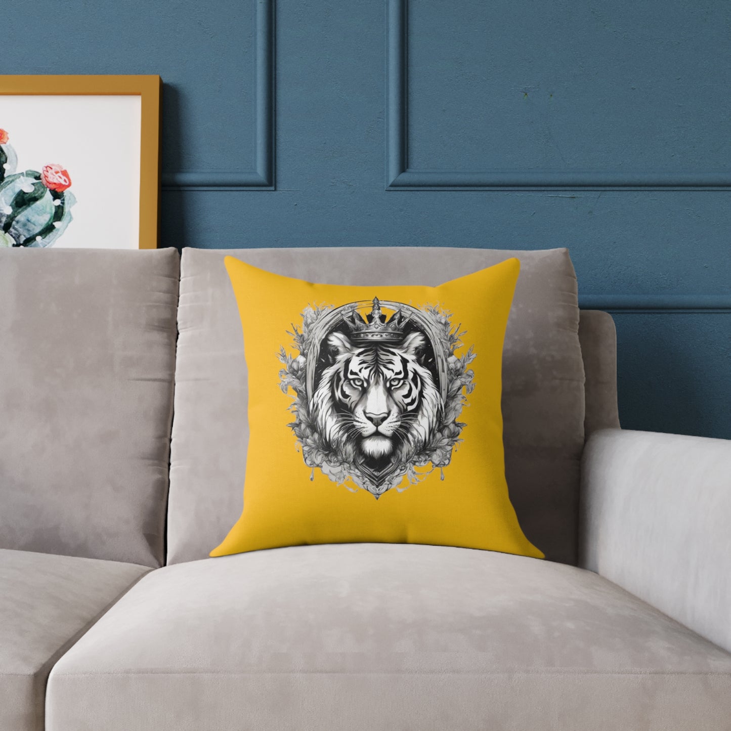 Tiger Square Poly Canvas Pillow