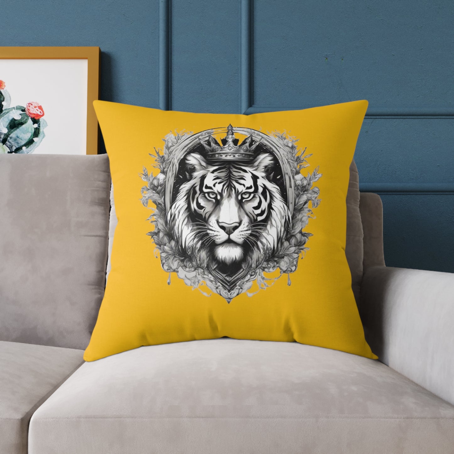 Tiger Square Poly Canvas Pillow