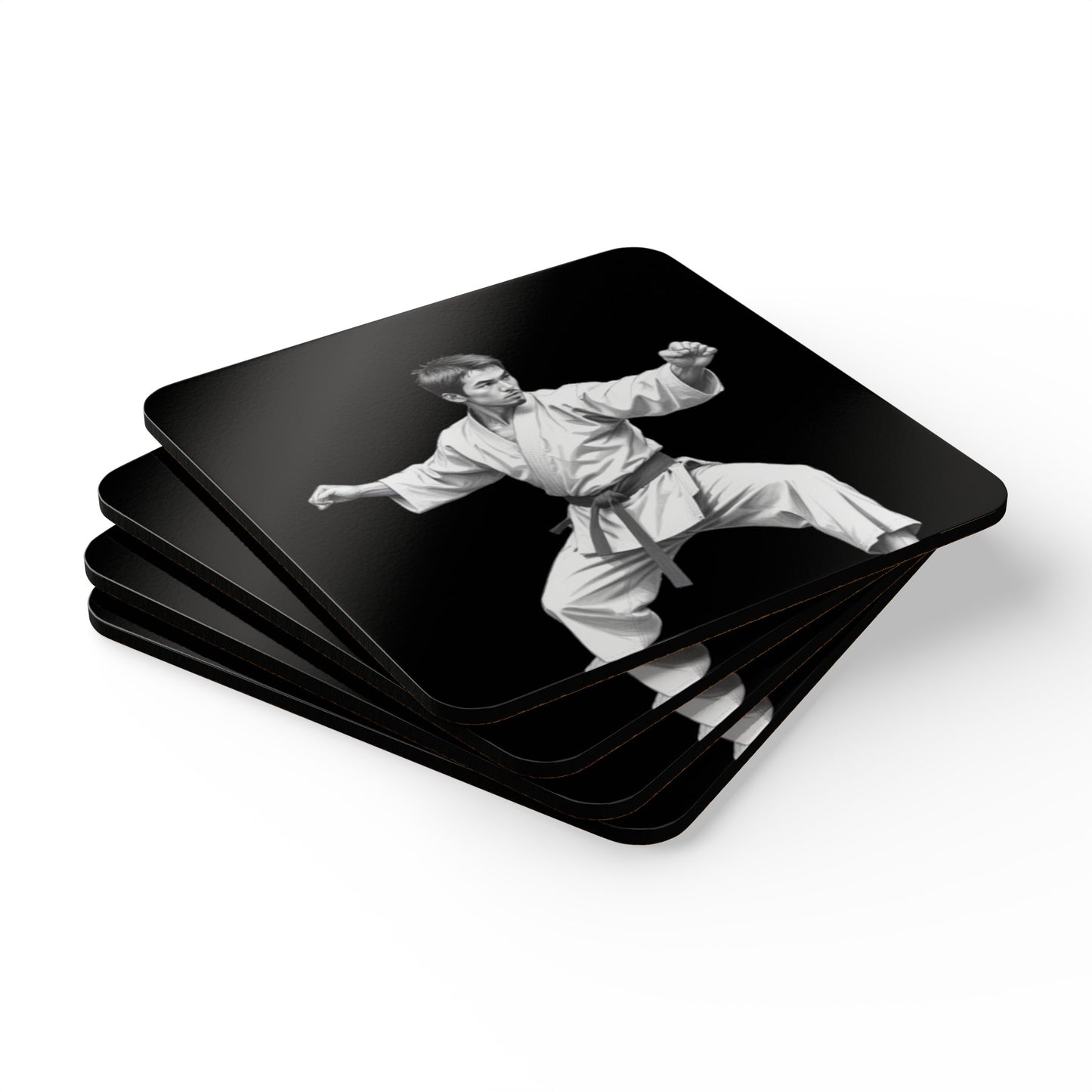 Martial Arts Corkwood Coaster Set