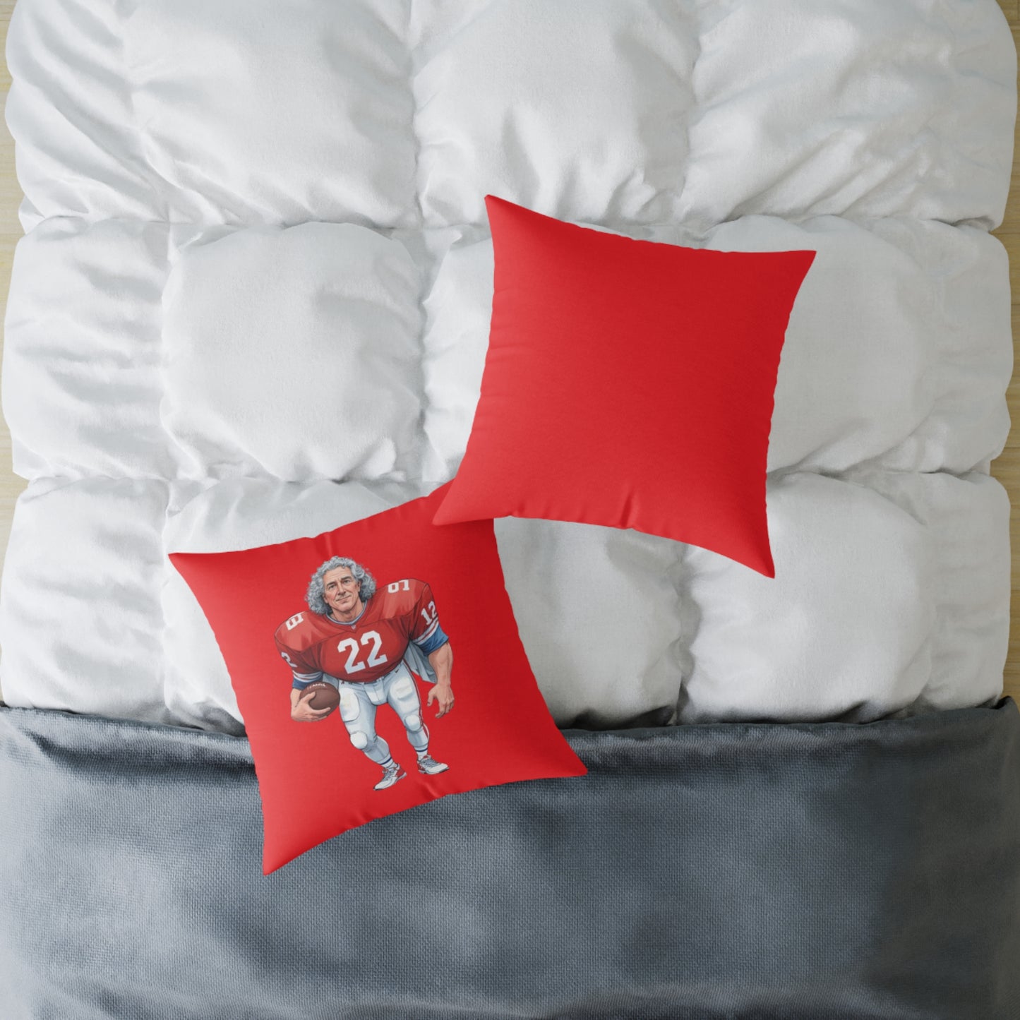 American Football Square Poly Canvas Pillow
