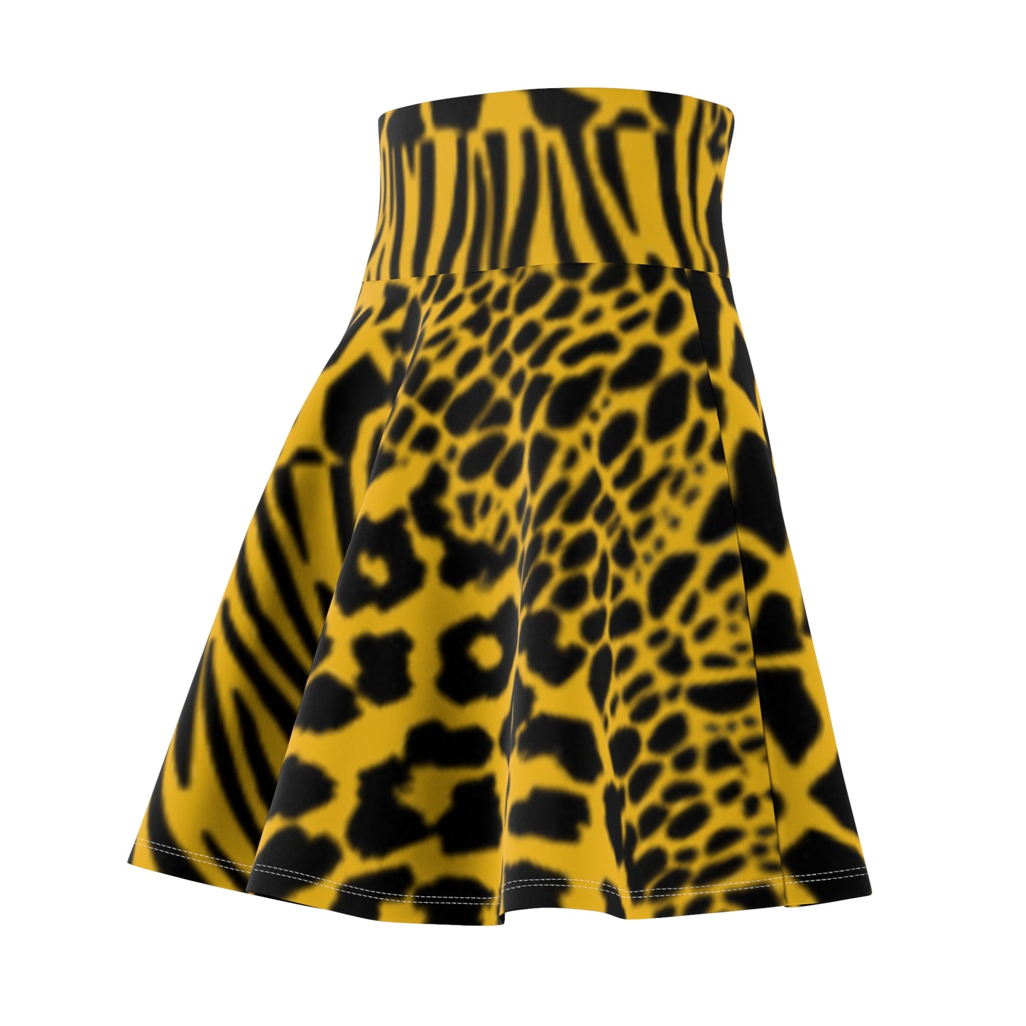 Zebra Print Women's Skater Skirt - Boho Chic Style for Spring & Summer