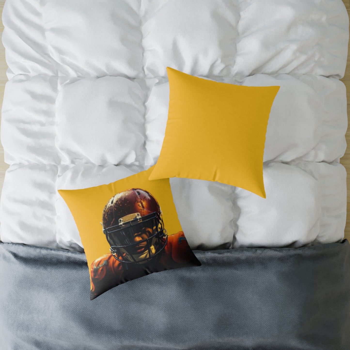 American Football Square Poly Canvas Pillow