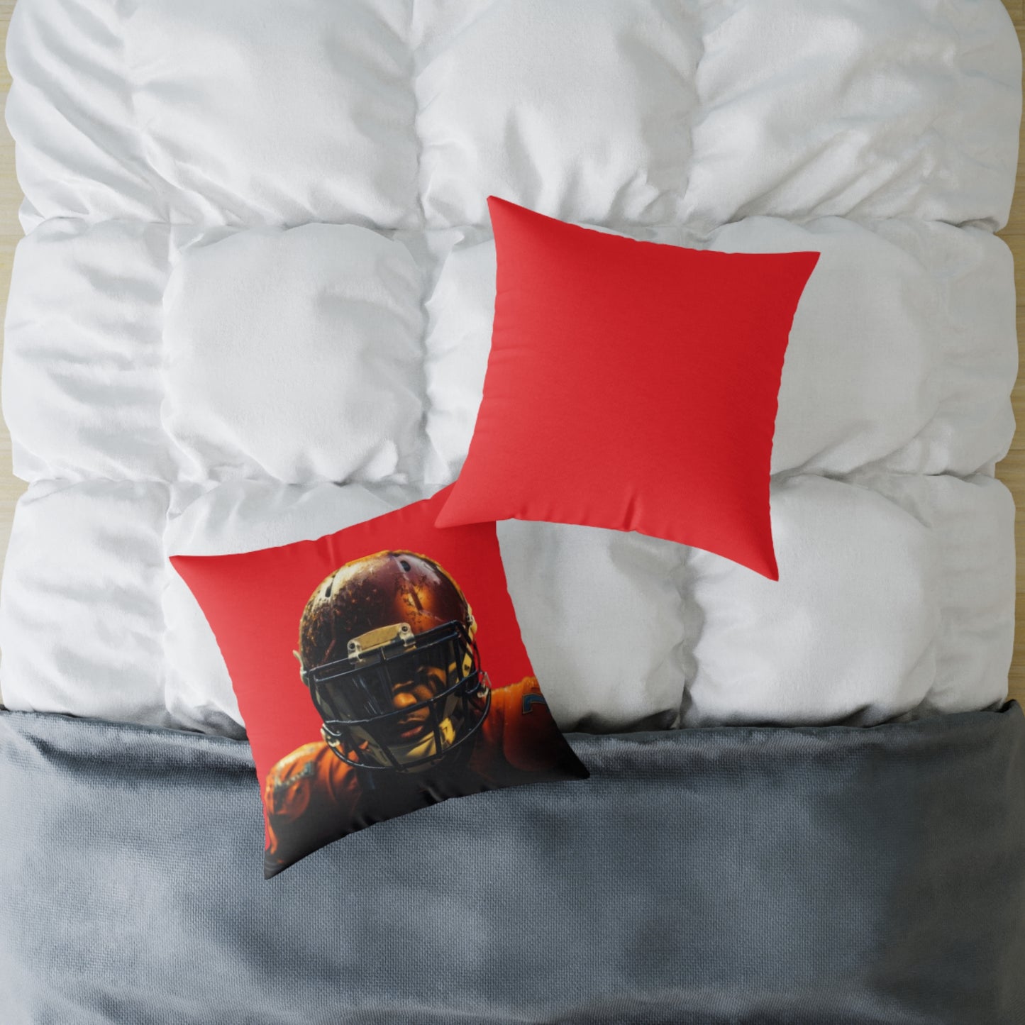 American Football Square Poly Canvas Pillow
