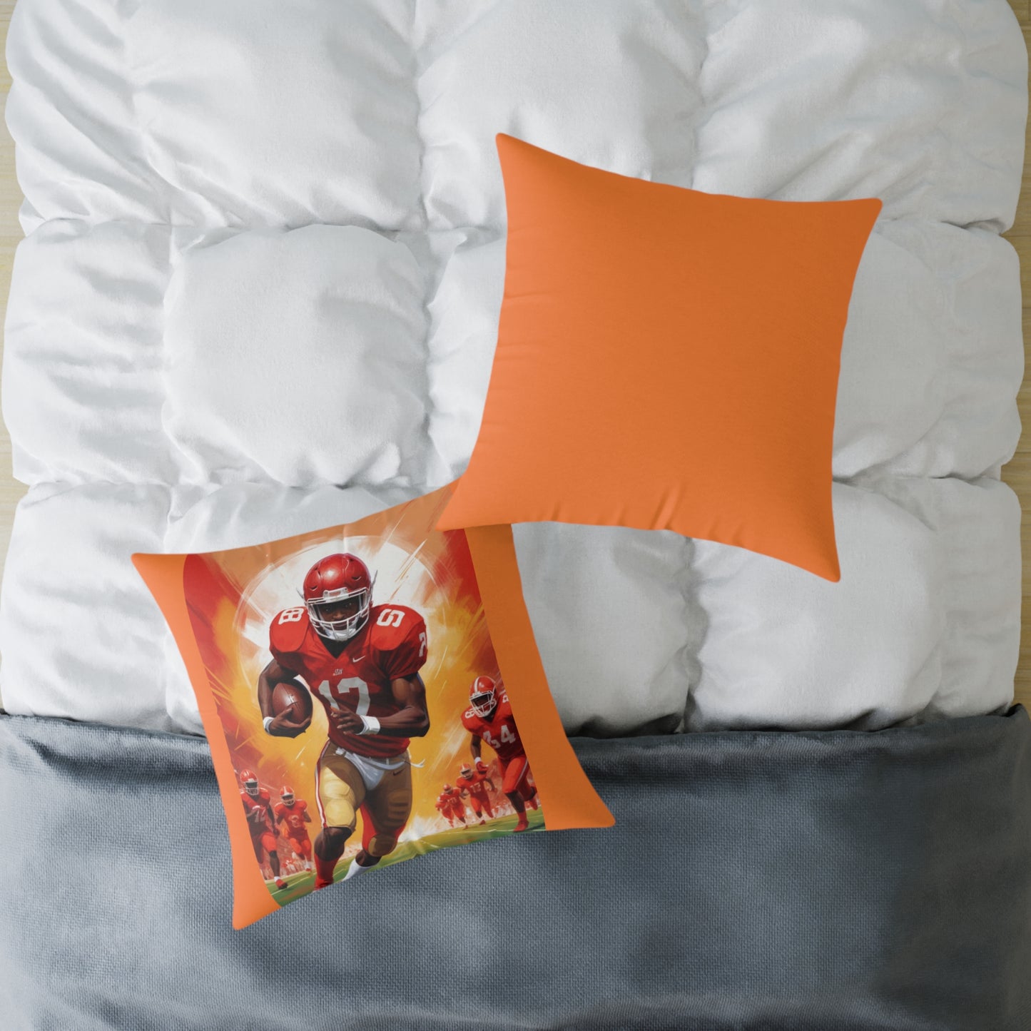 American Football Square Poly Canvas Pillow