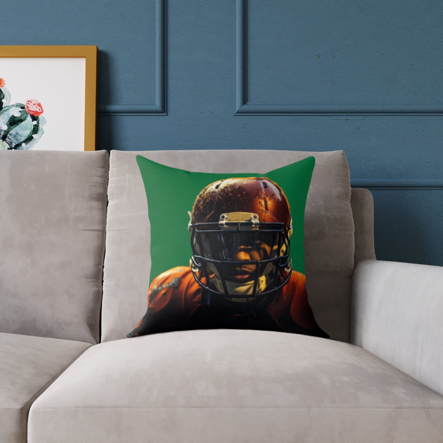 American Football Square Poly Canvas Pillow