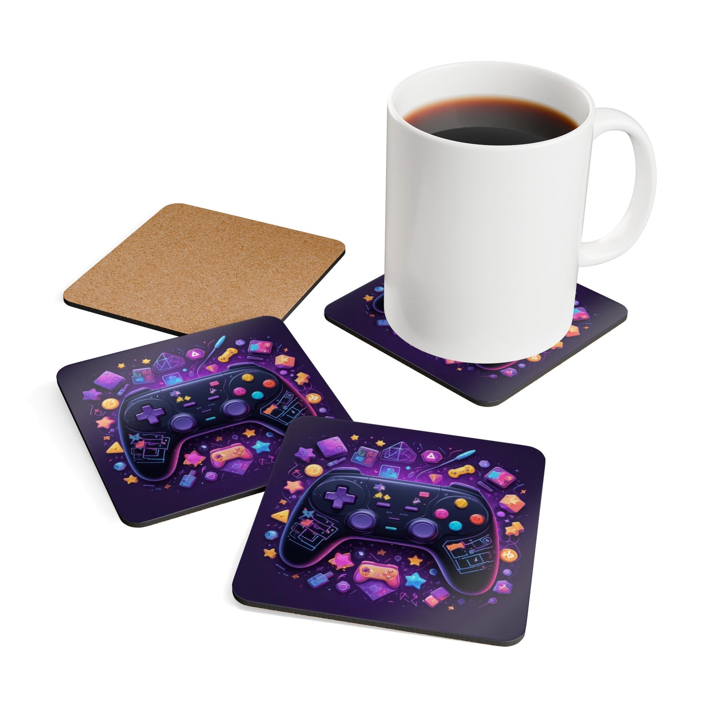 Gaming Corkwood Coaster Set