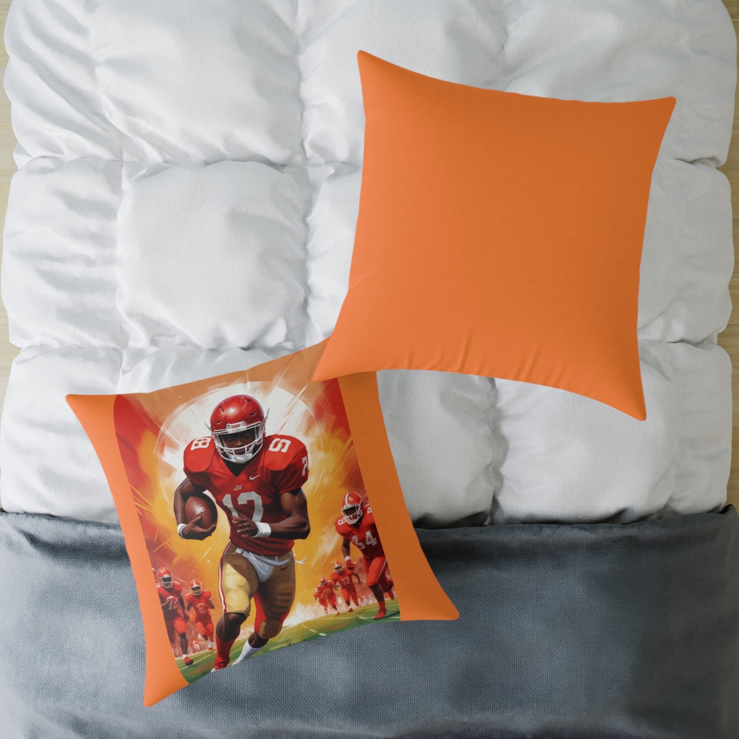 American Football Square Poly Canvas Pillow