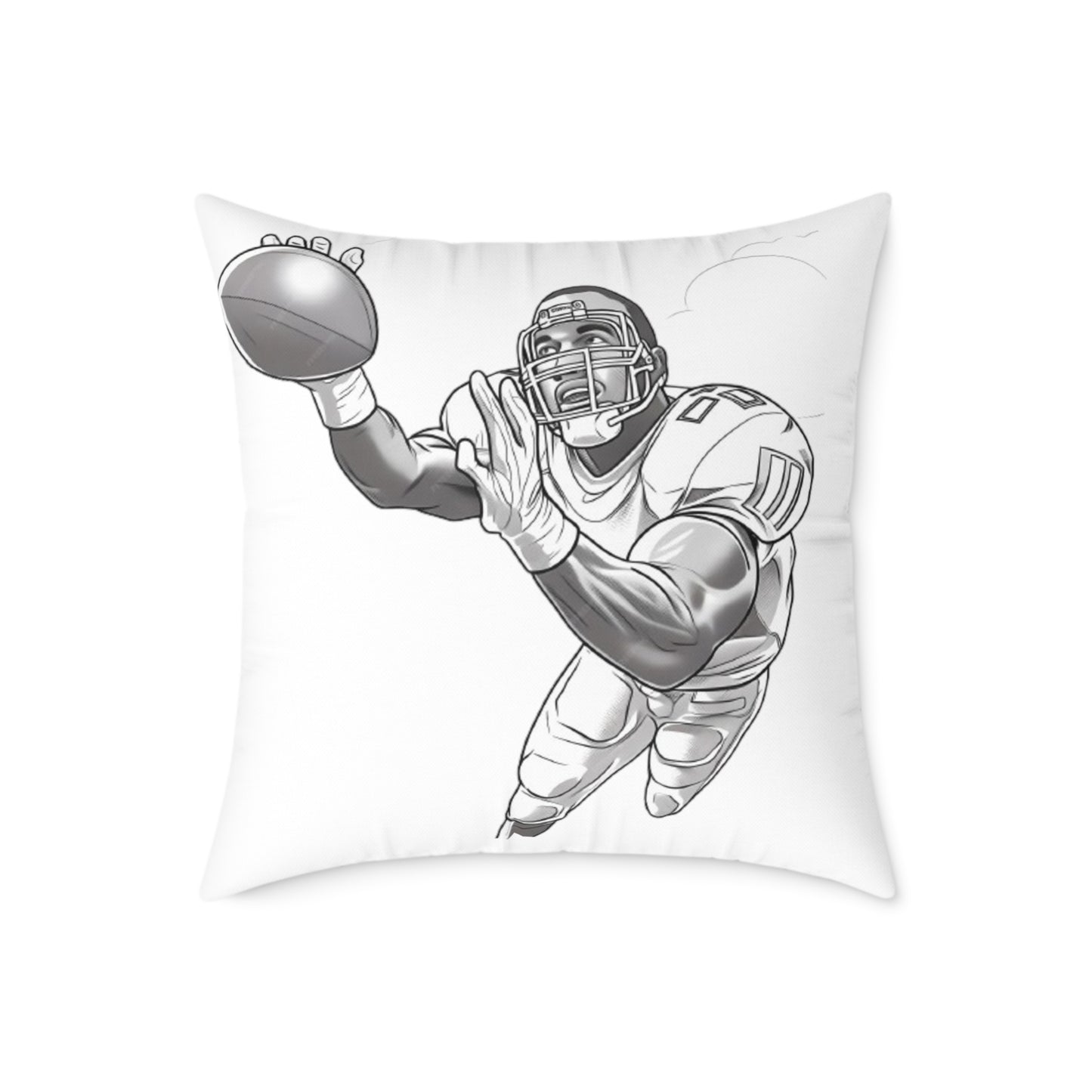 American Football Square Poly Canvas Pillow