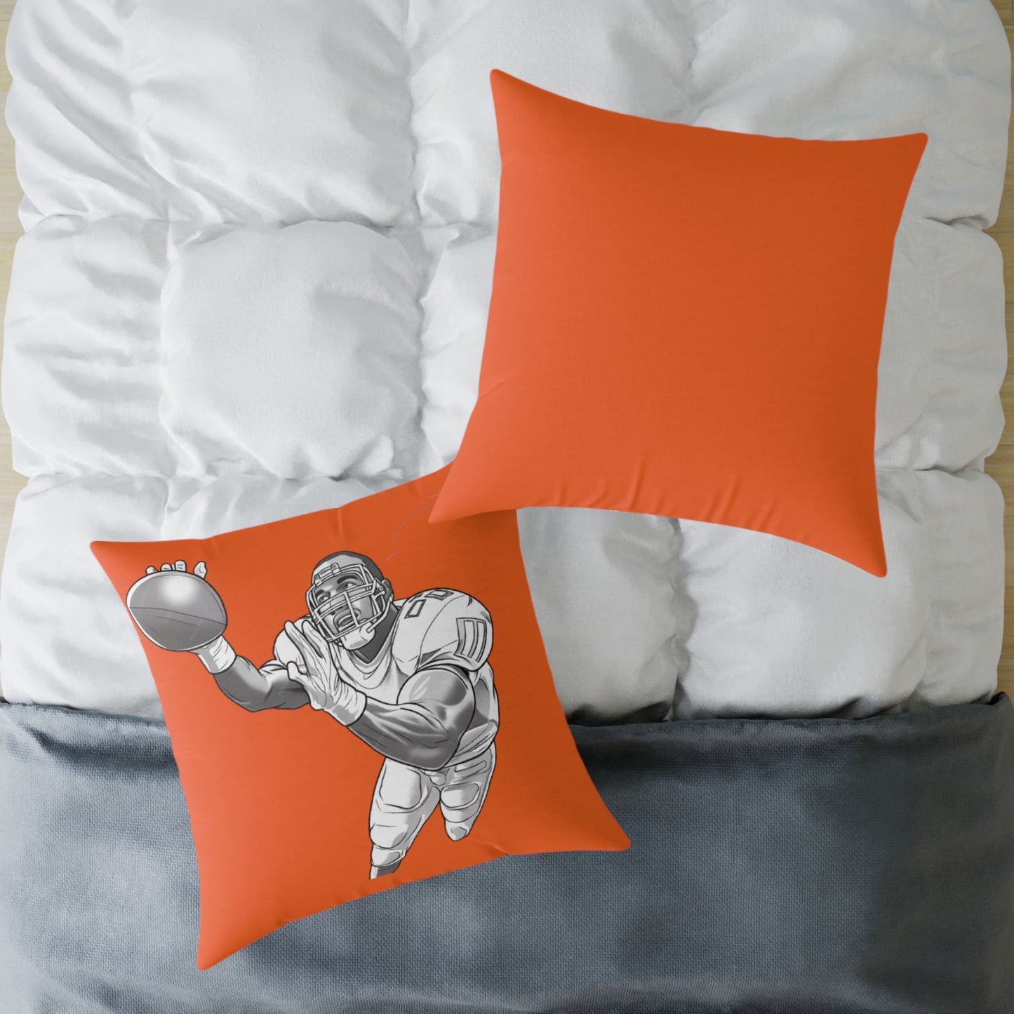 American Football Square Poly Canvas Pillow