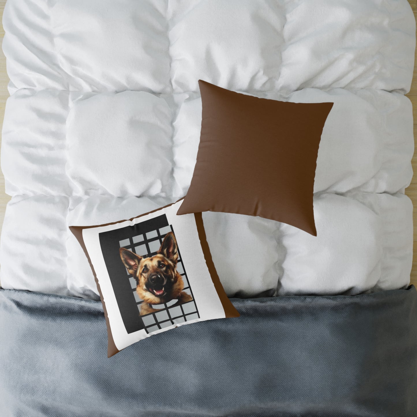 Alsation German Shephard Square Poly Canvas Pillow