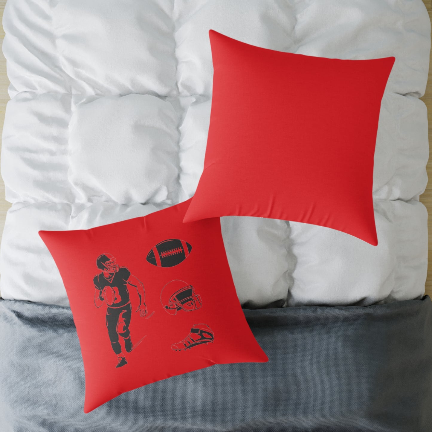 American Football Square Poly Canvas Pillow