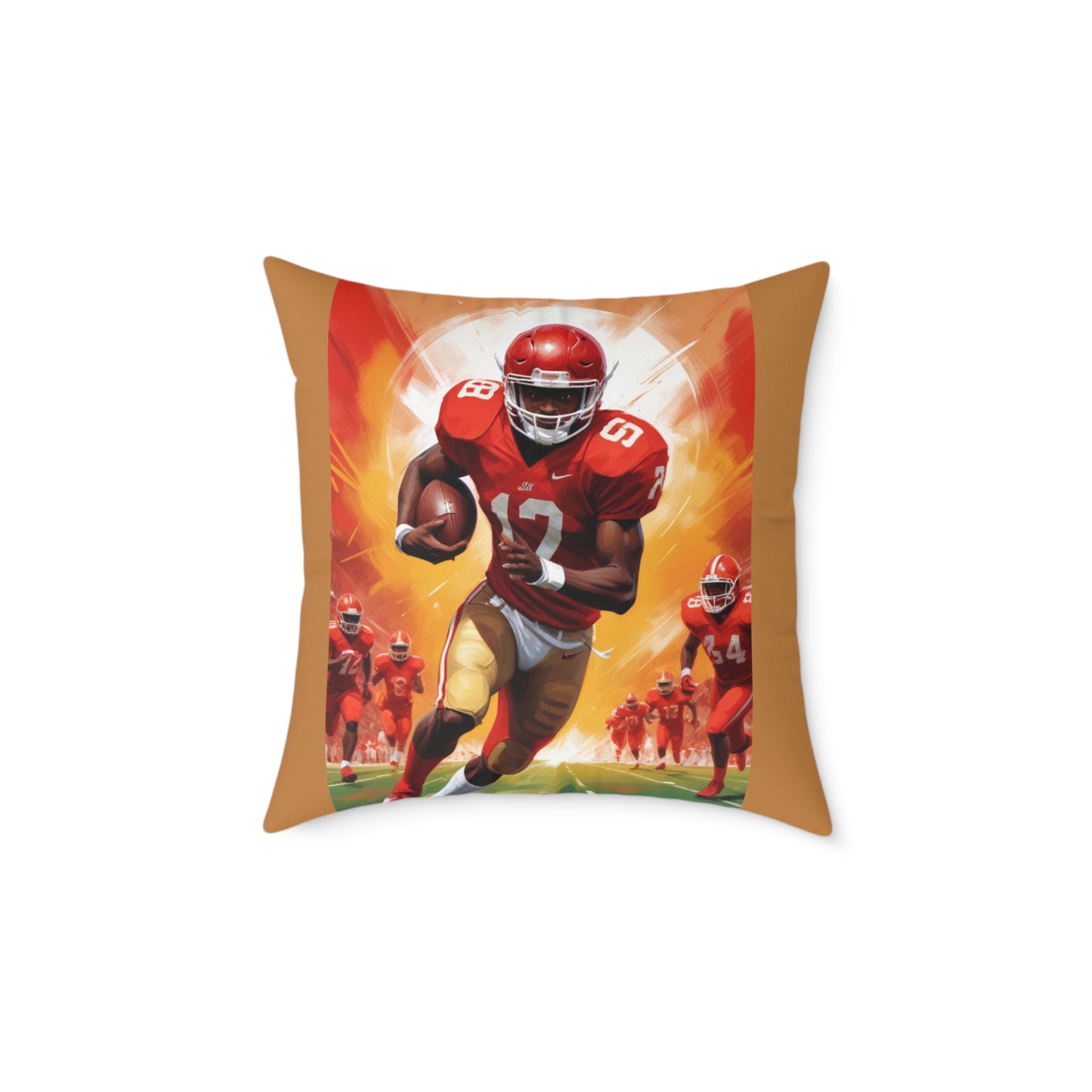 American Football Square Poly Canvas Pillow