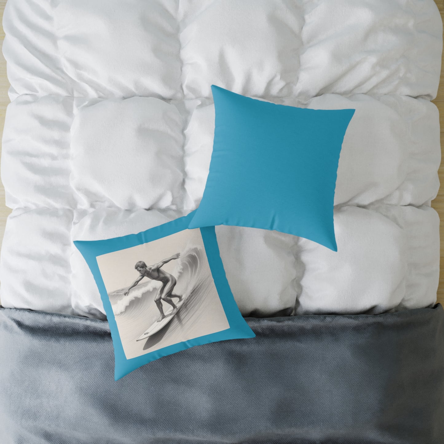 Surfing Square Poly Canvas Pillow