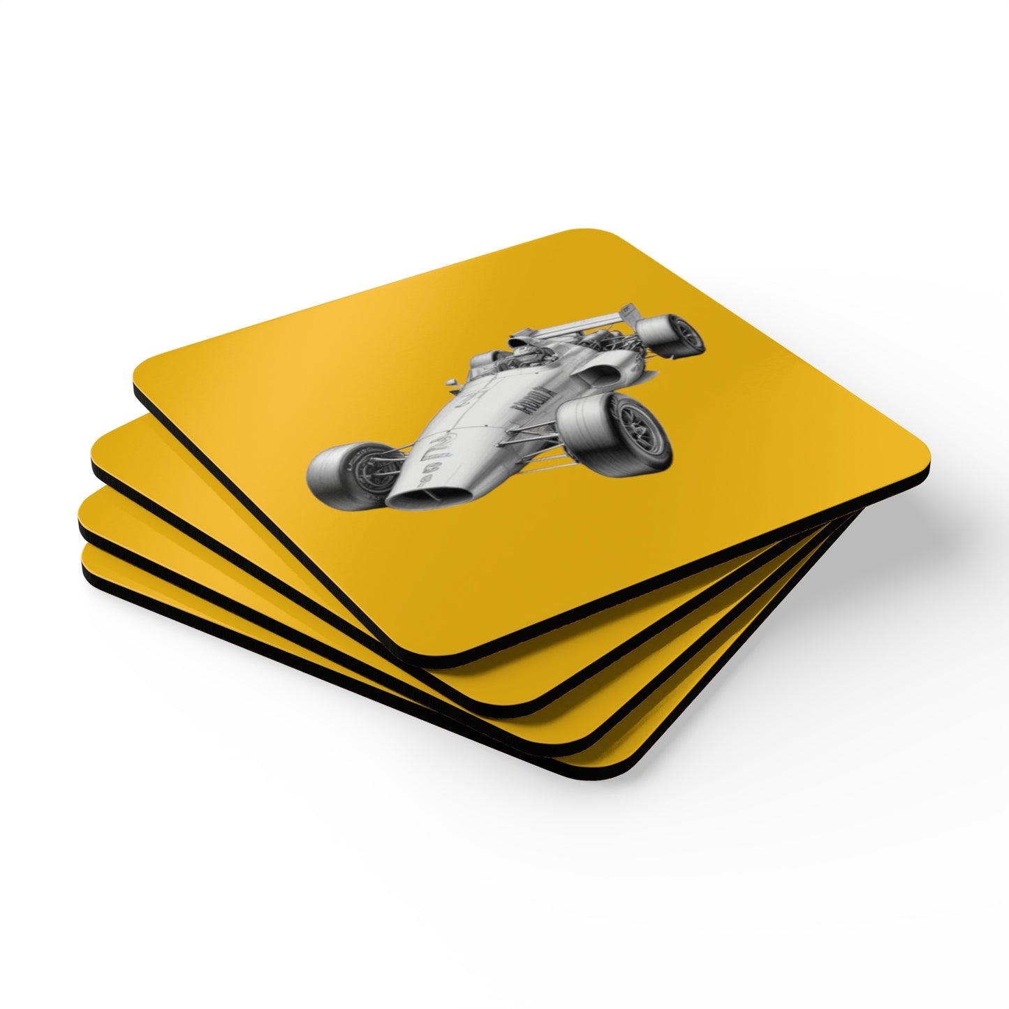 Racing Car Corkwood Coaster Set