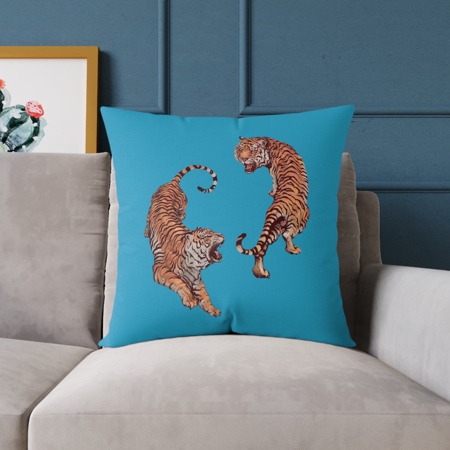 Tiger Poly Canvas Pillow