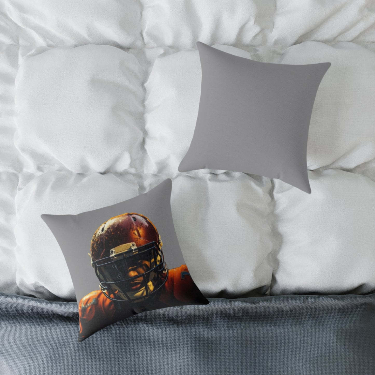 American Football Square Poly Canvas Pillow