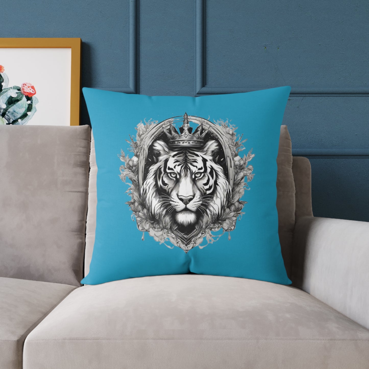 Tiger Square Poly Canvas Pillow
