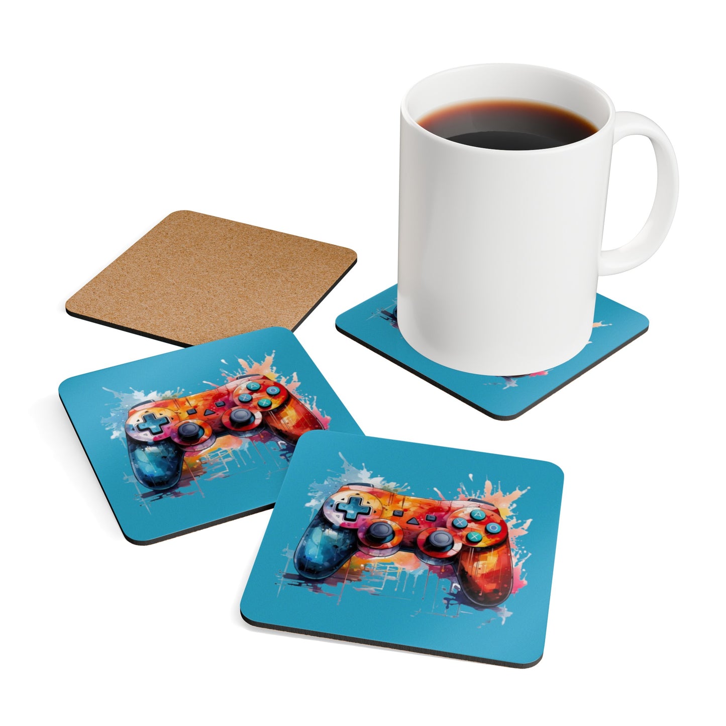 Gaming Corkwood Coaster Set