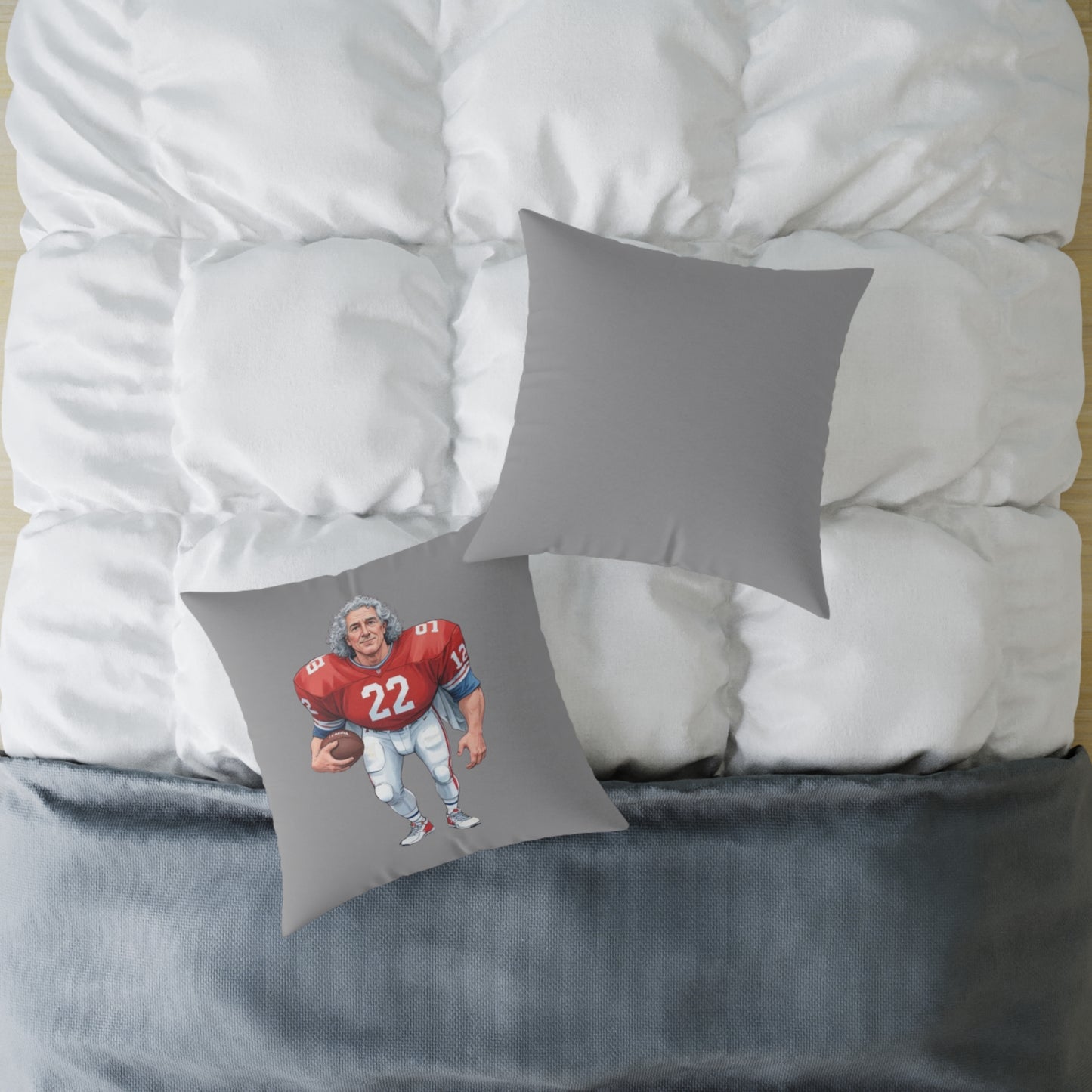 American Football Square Poly Canvas Pillow