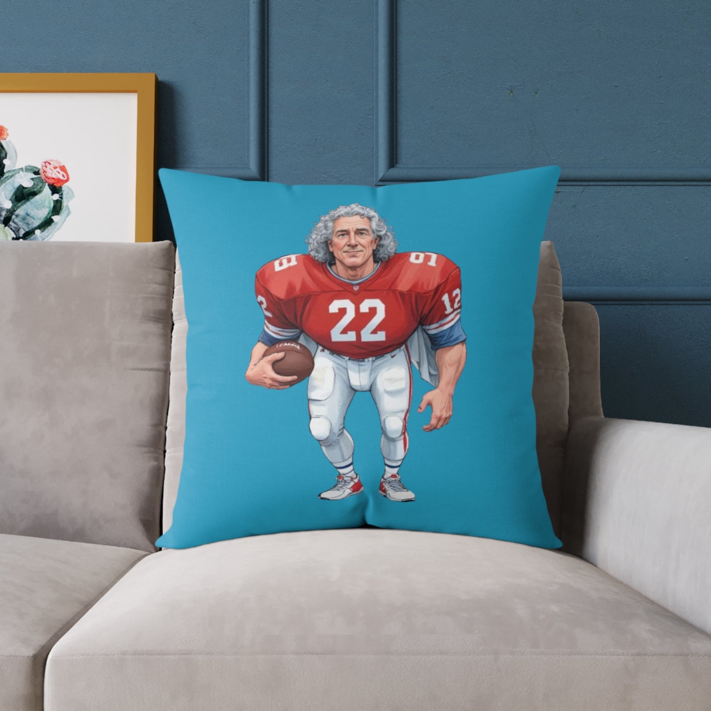 American Football Square Poly Canvas Pillow