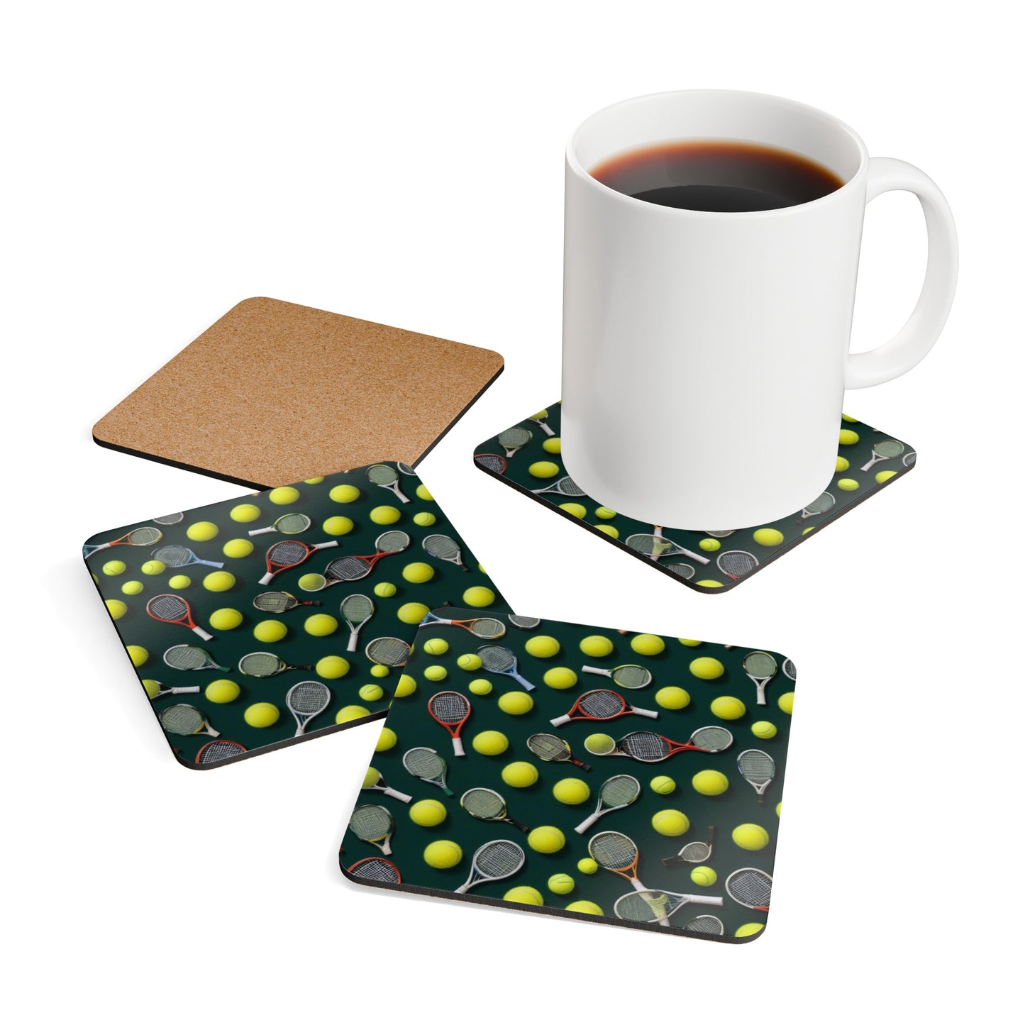 Tennis Corkwood Coaster Set