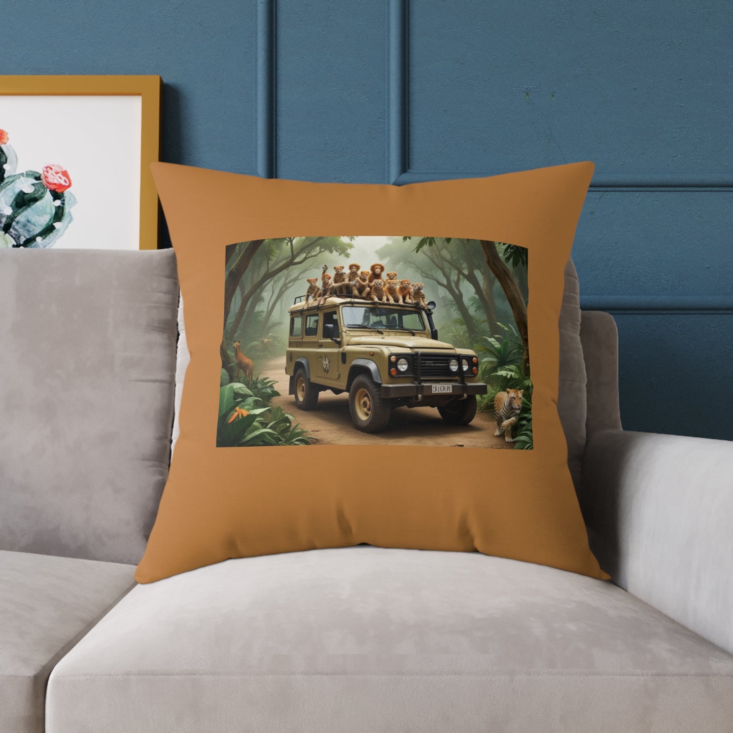 Safari Square Poly Canvas Pillow