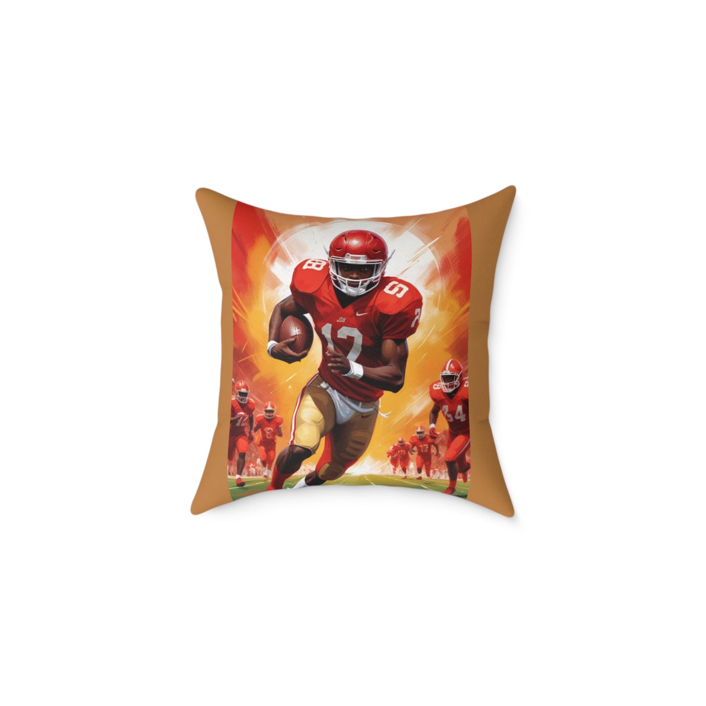 American Football Square Poly Canvas Pillow