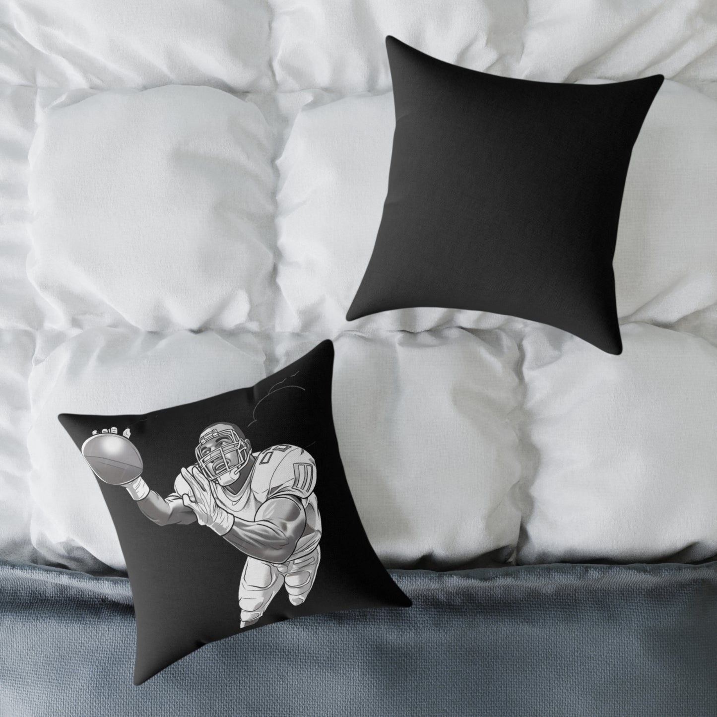 American Football Square Poly Canvas Pillow