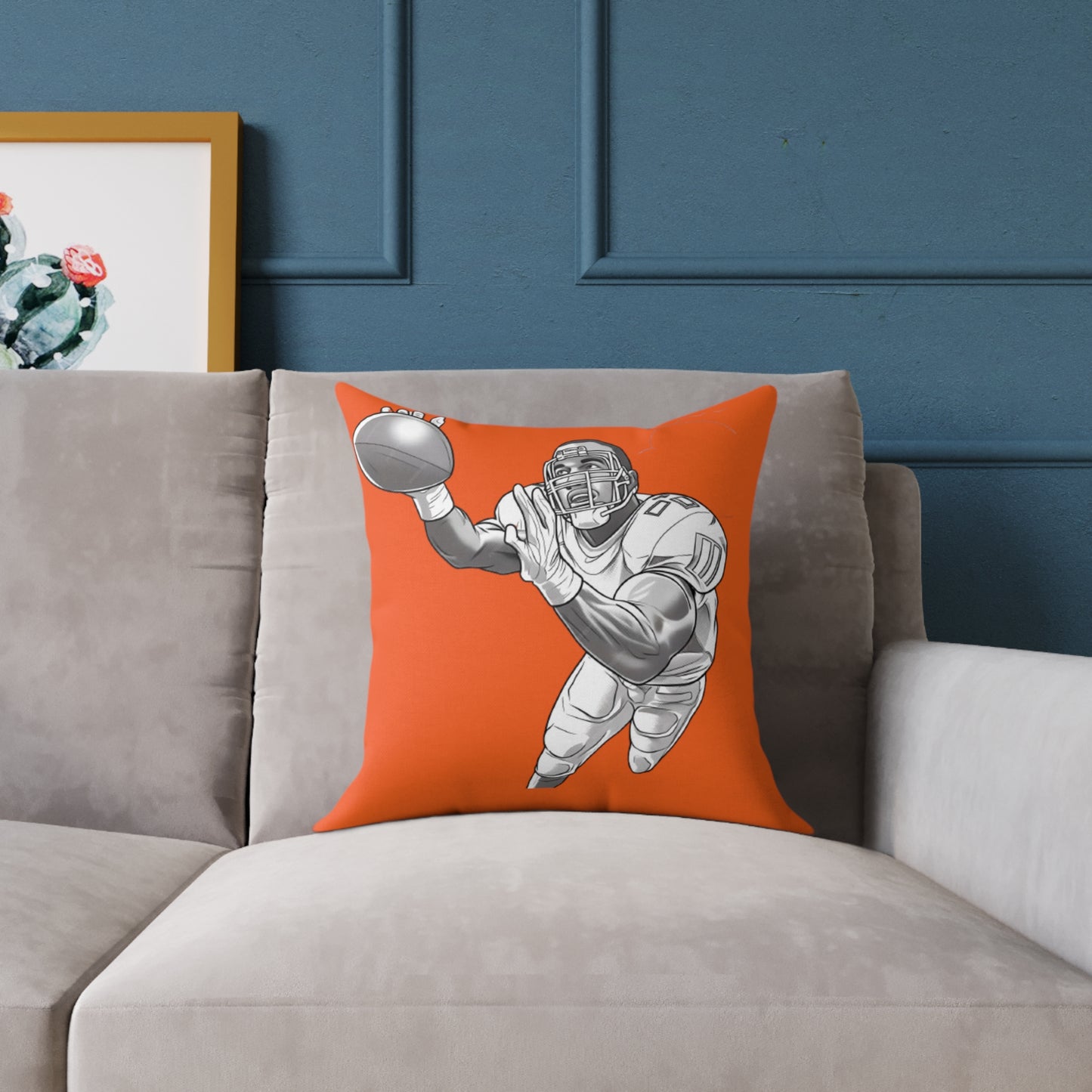 American Football Square Poly Canvas Pillow