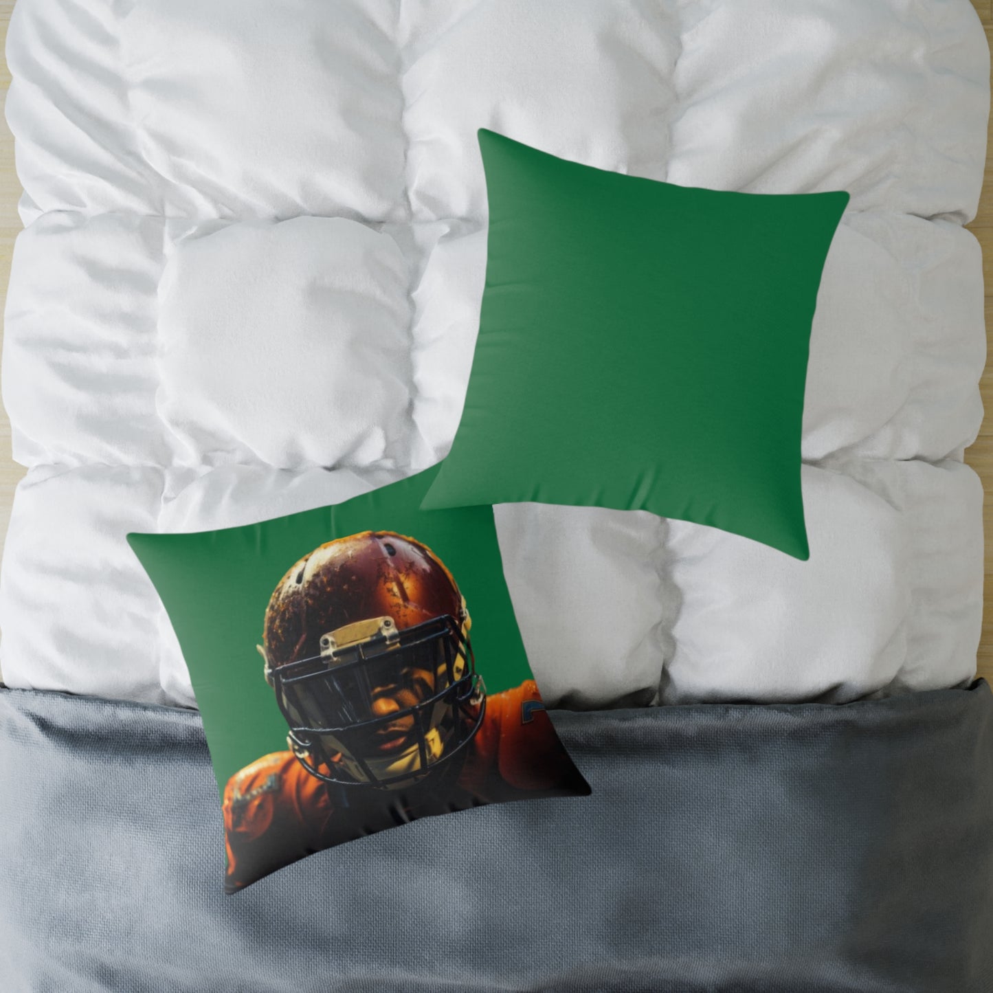 American Football Square Poly Canvas Pillow