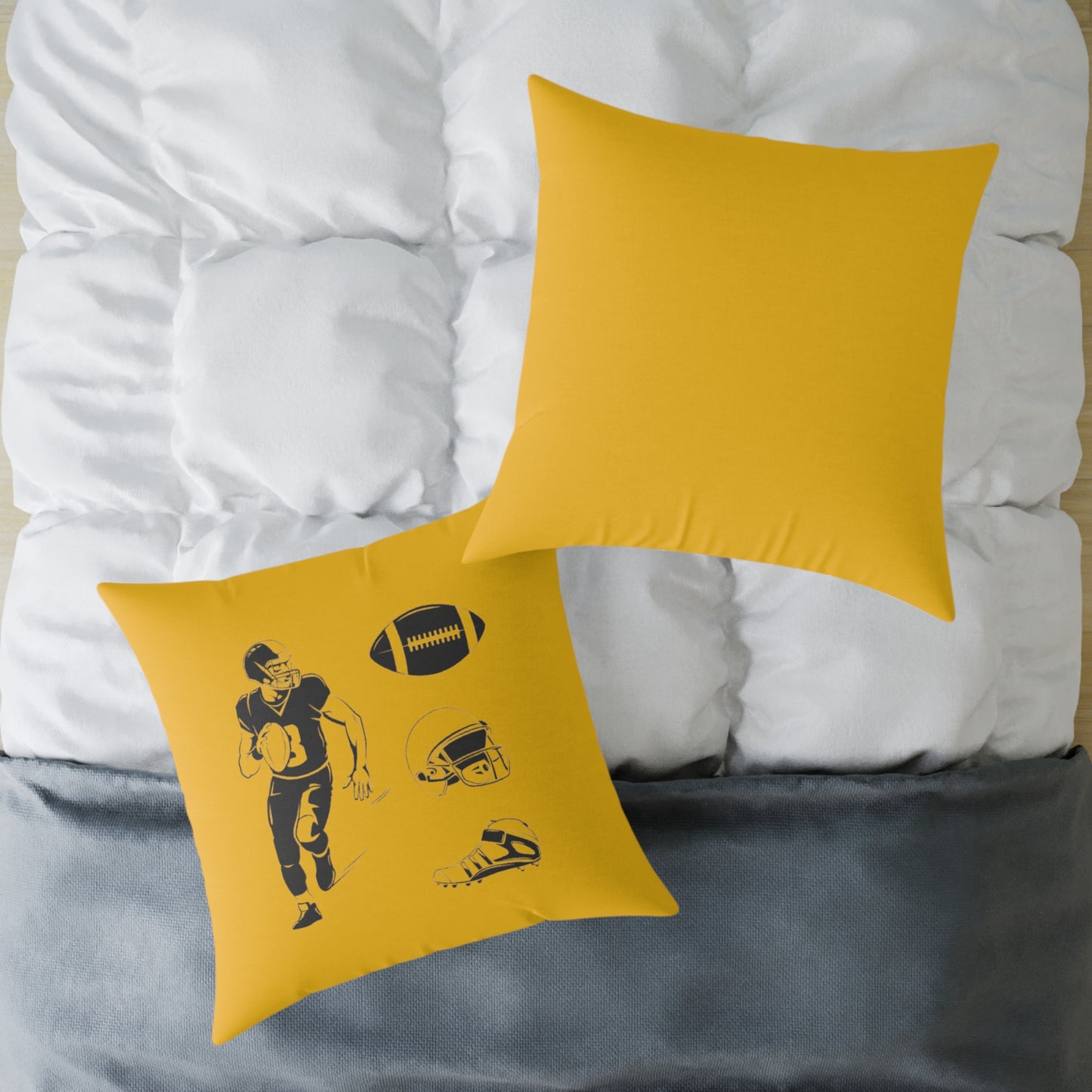 American Football Square Poly Canvas Pillow