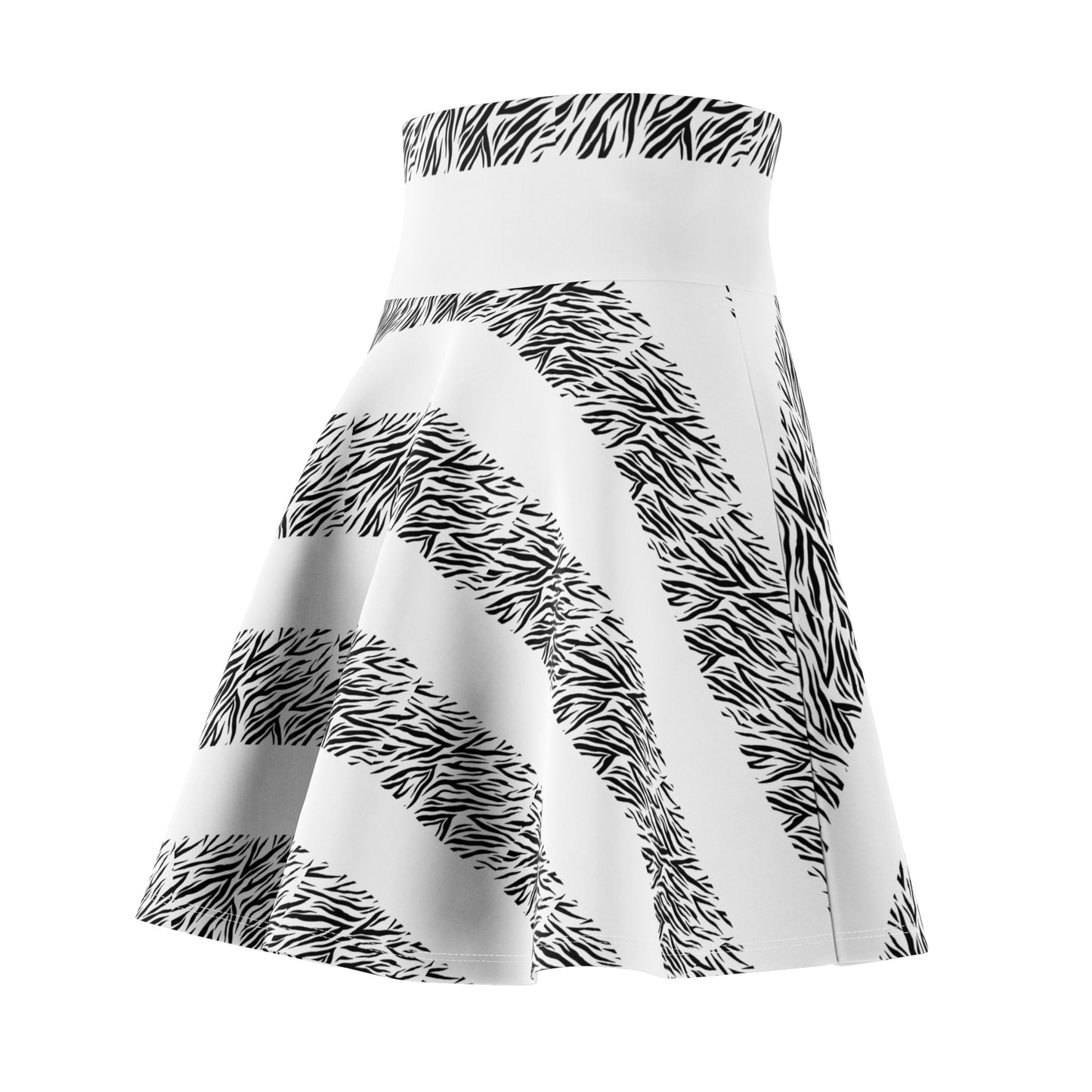 Zebra Print Women's Skater Skirt - Boho Chic Style for Spring & Summer
