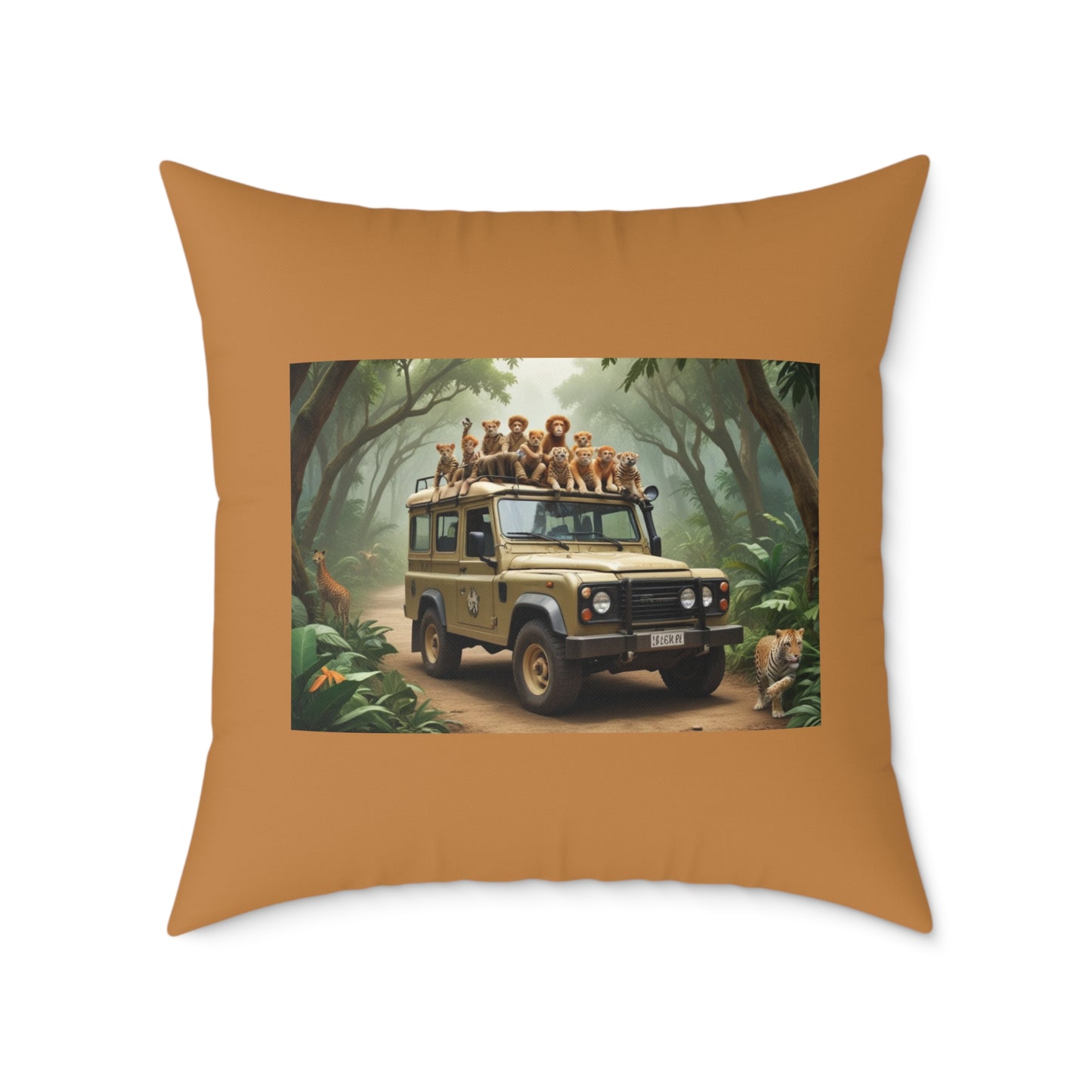 Safari Square Poly Canvas Pillow