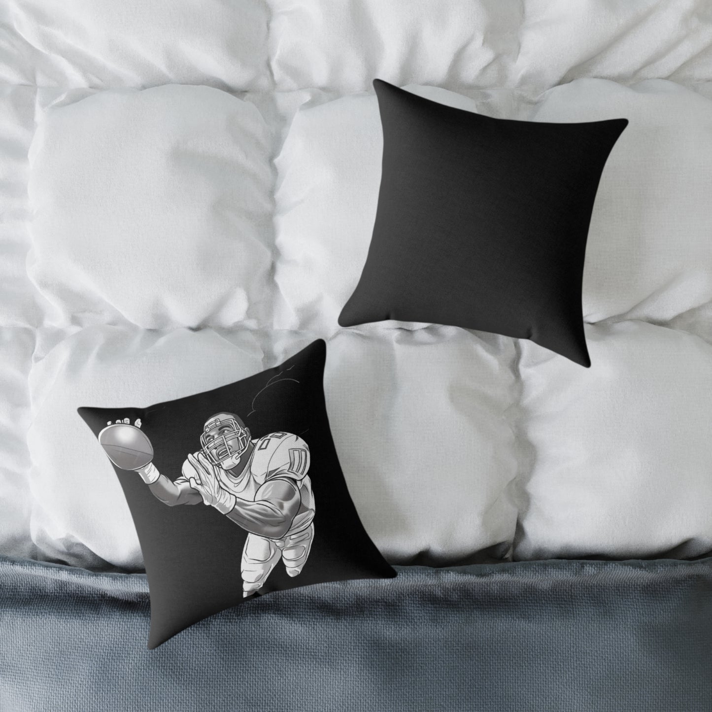American Football Square Poly Canvas Pillow
