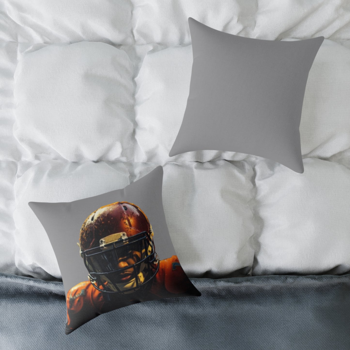 American Football Square Poly Canvas Pillow