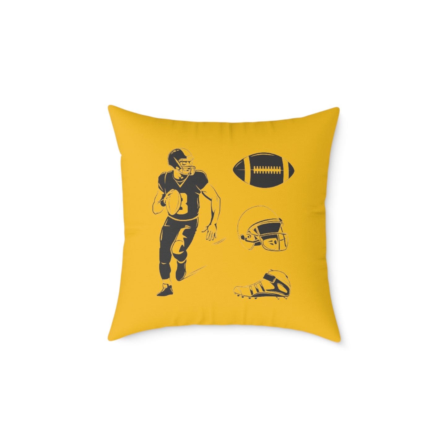 American Football Square Poly Canvas Pillow