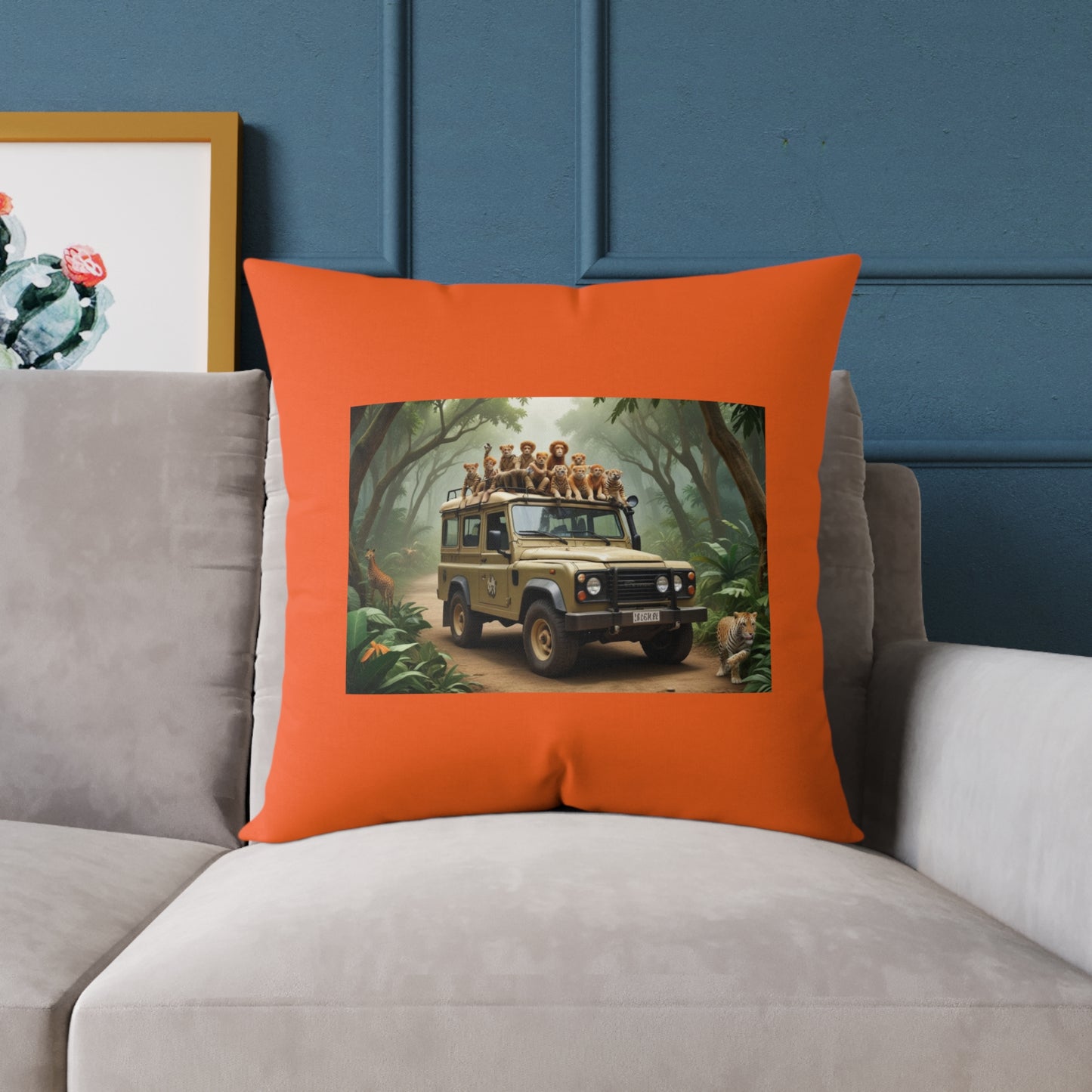 Safari Square Poly Canvas Pillow