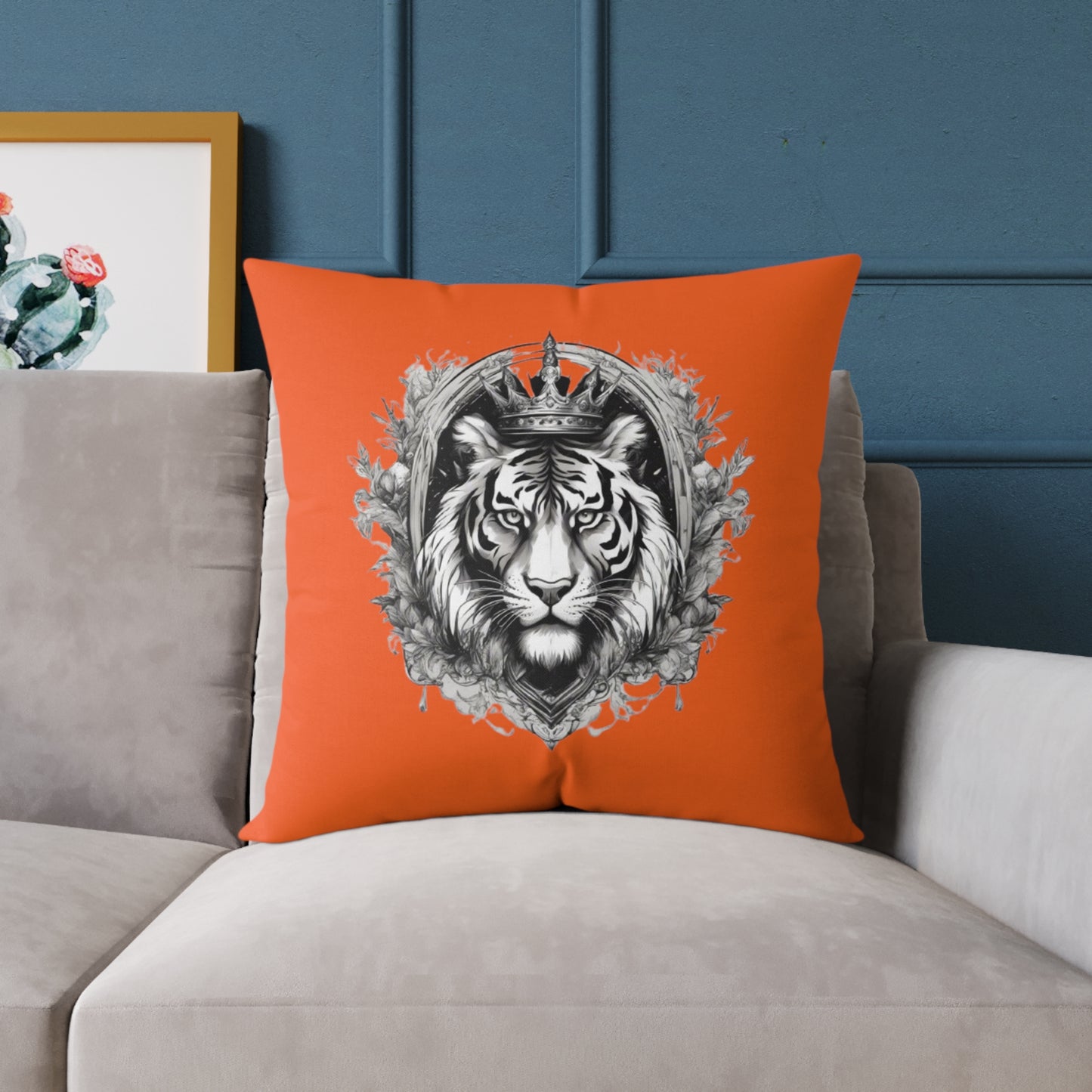 Tiger Square Poly Canvas Pillow