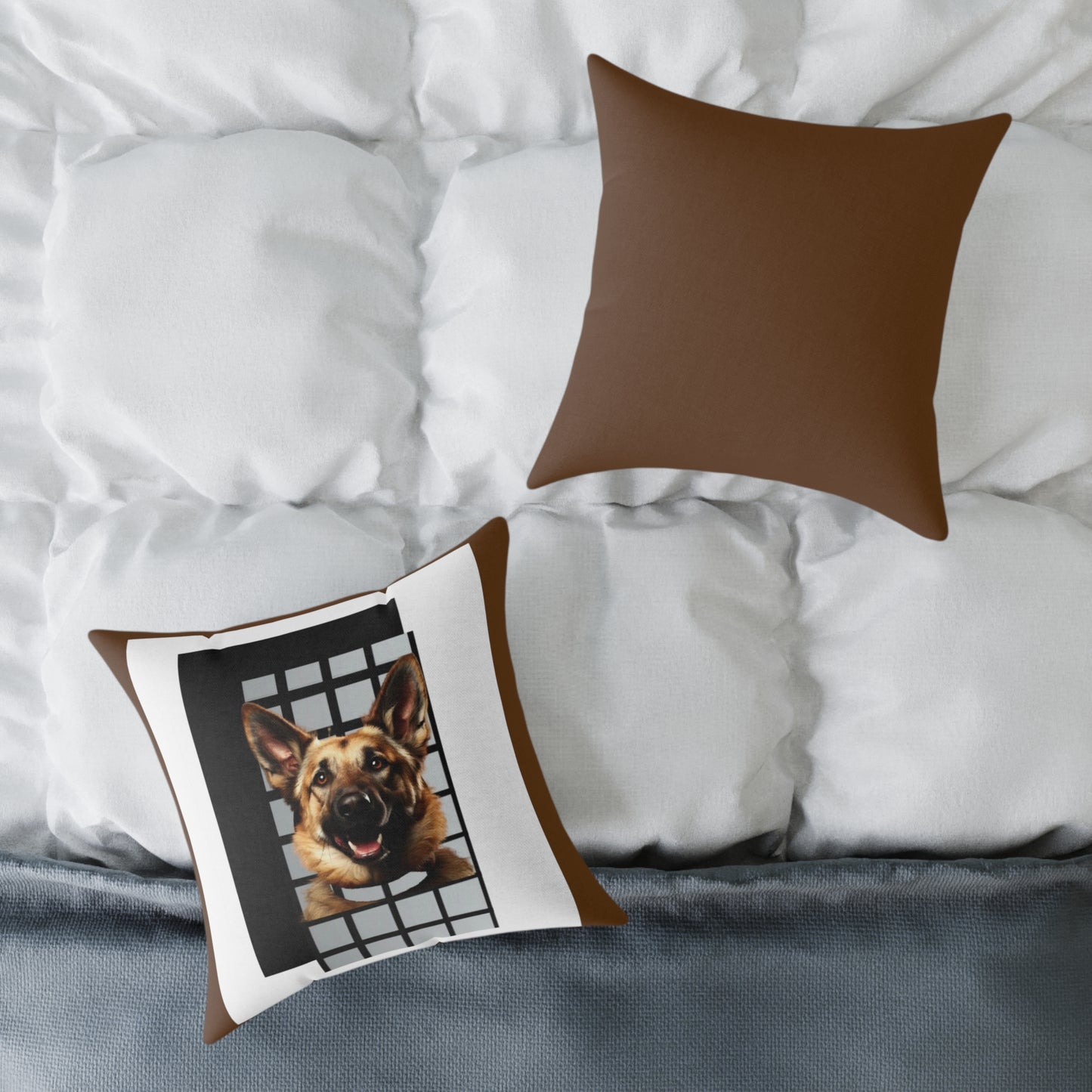Alsation German Shephard Square Poly Canvas Pillow