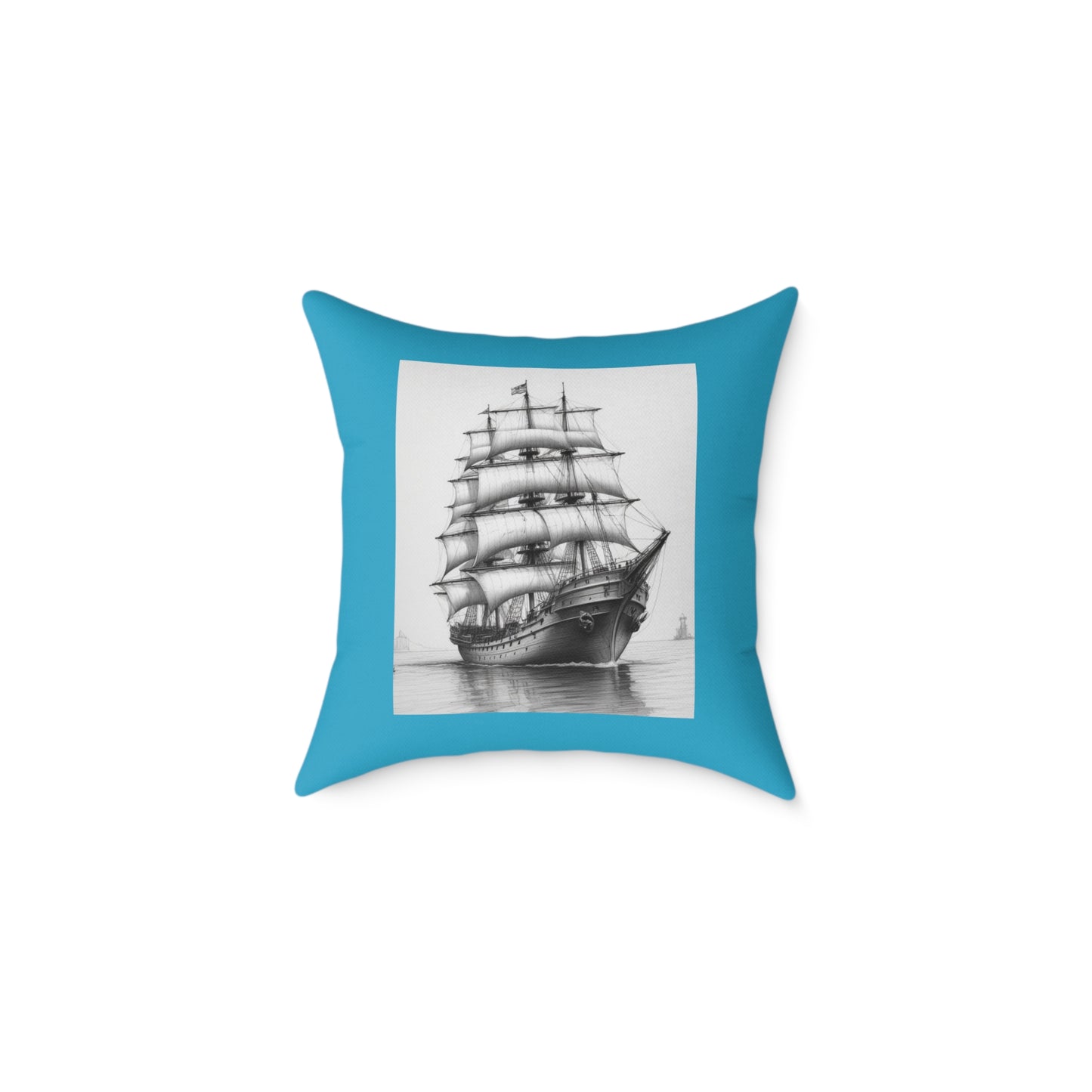 Ship Square Poly Canvas Pillow